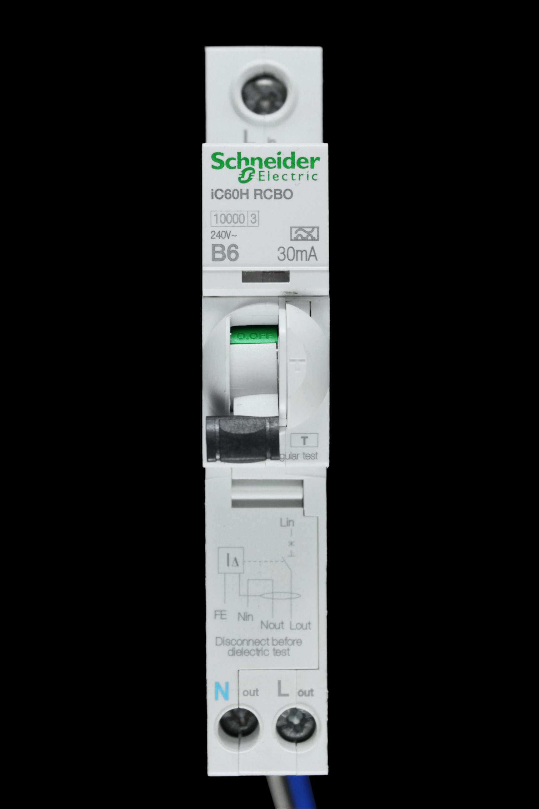 SCHNEIDER B 6 RCBO 10kA 30mA TYPE A IC60H A9D31806