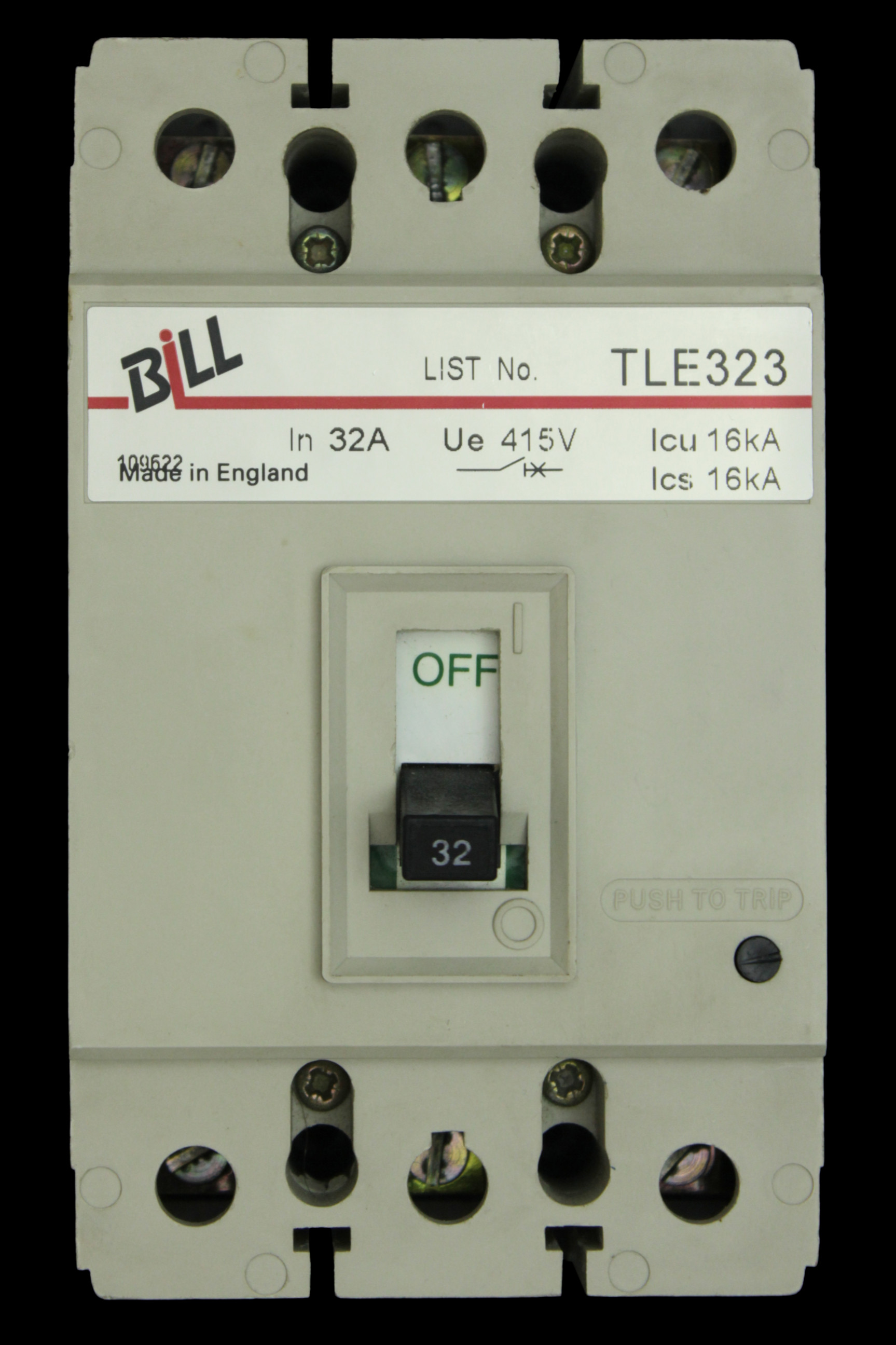 BILL 32 AMP 16kA TRIPLE POLE MCCB TLE323