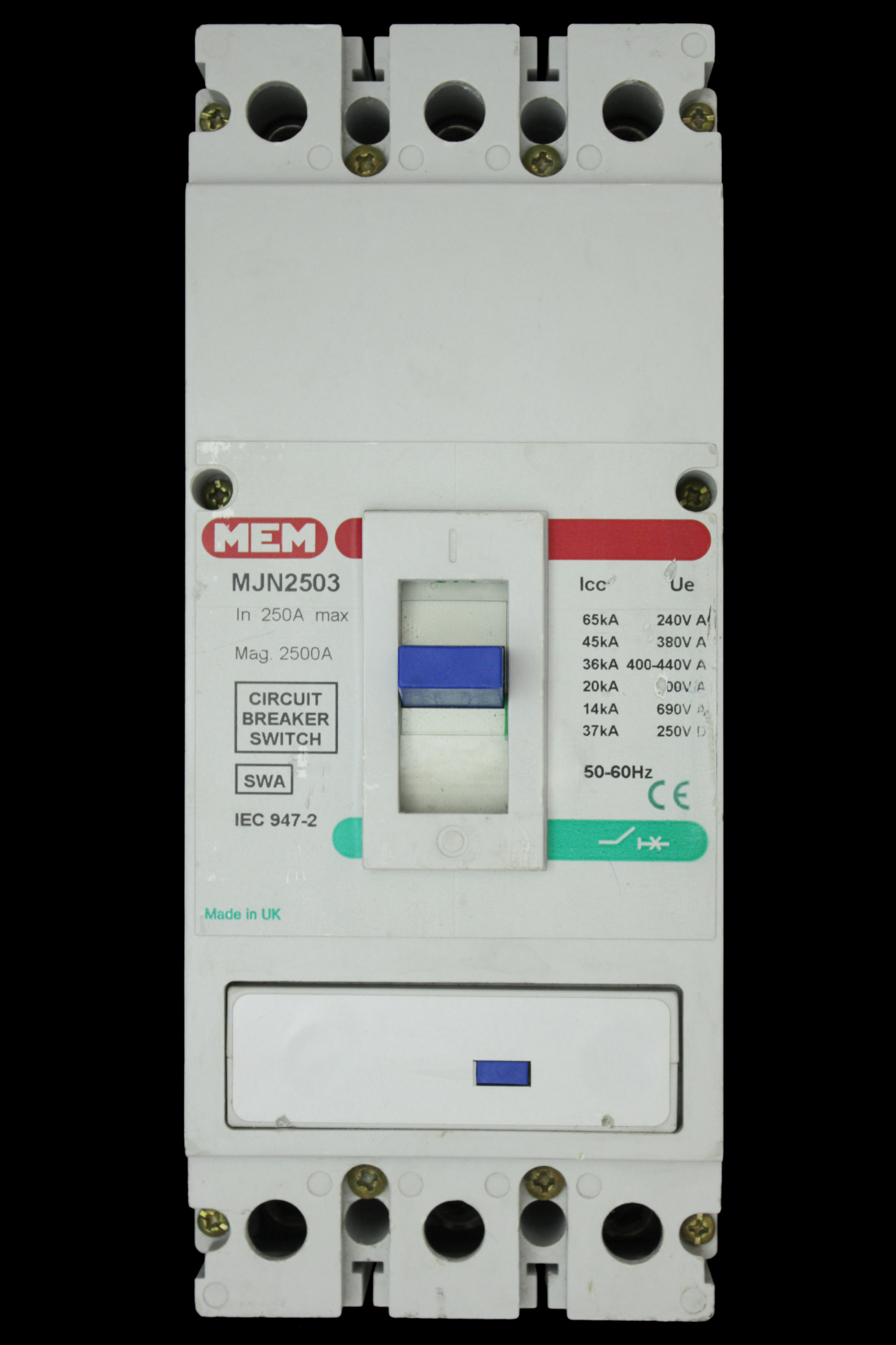 MEM 250 AMP TRIPLE POLE MOULDED CASE SWITCH MJN2503
