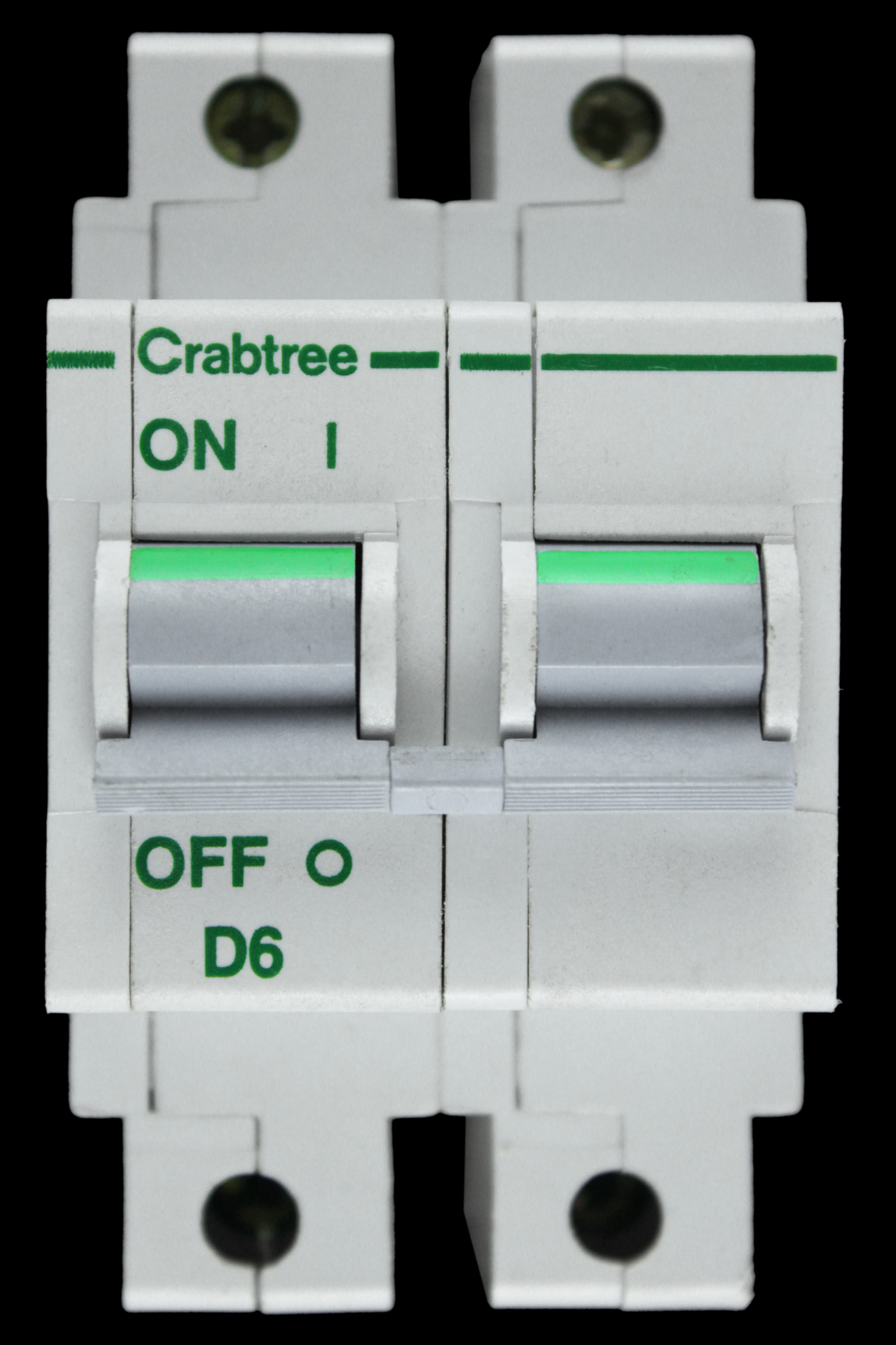 CRABTREE 6 AMP CURVE D 16kA DOUBLE POLE MCB CIRCUIT BREAKER POLESTAR
