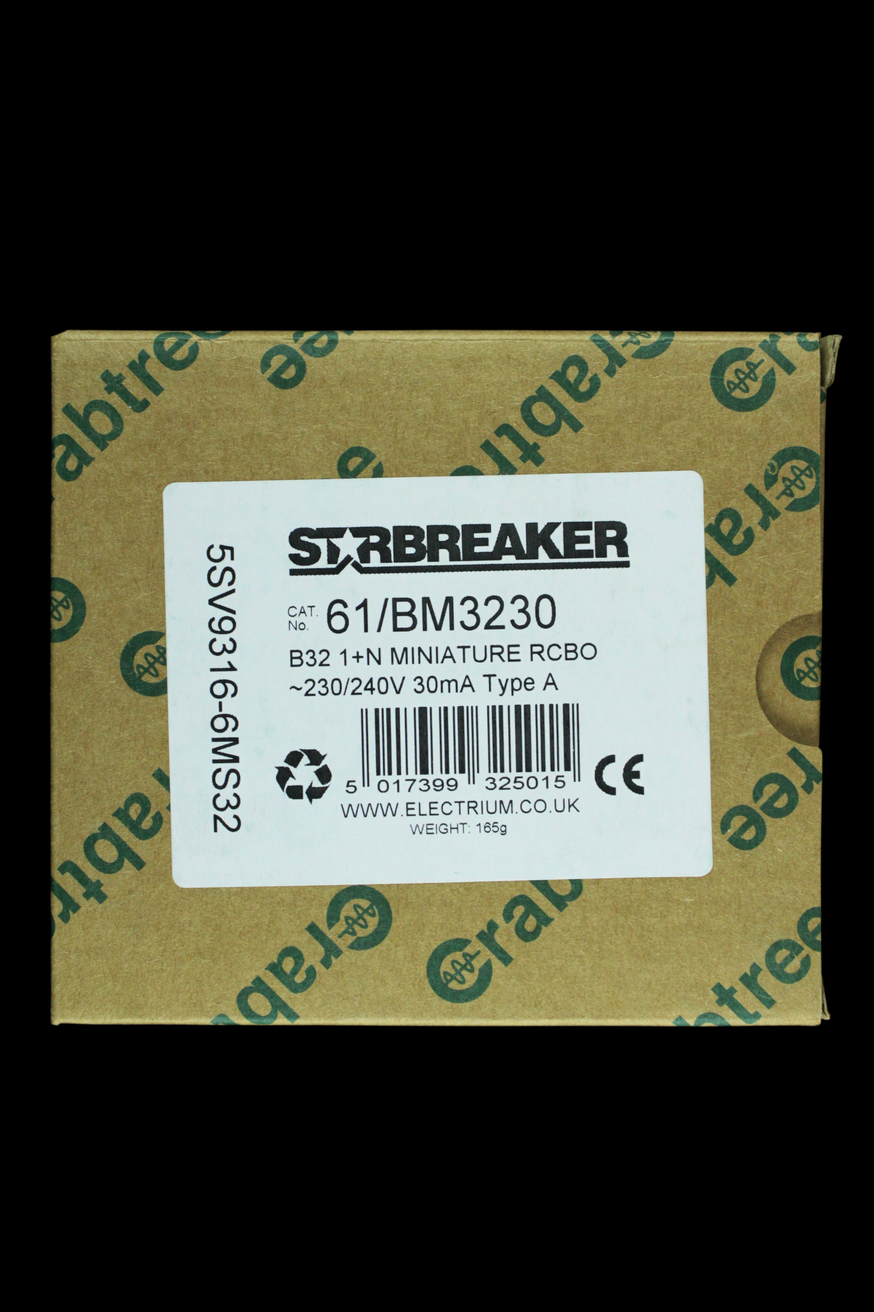 CRABTREE 32 AMP CURVE B 6kA 30mA RCBO TYPE A STARBREAKER 61/BM3230