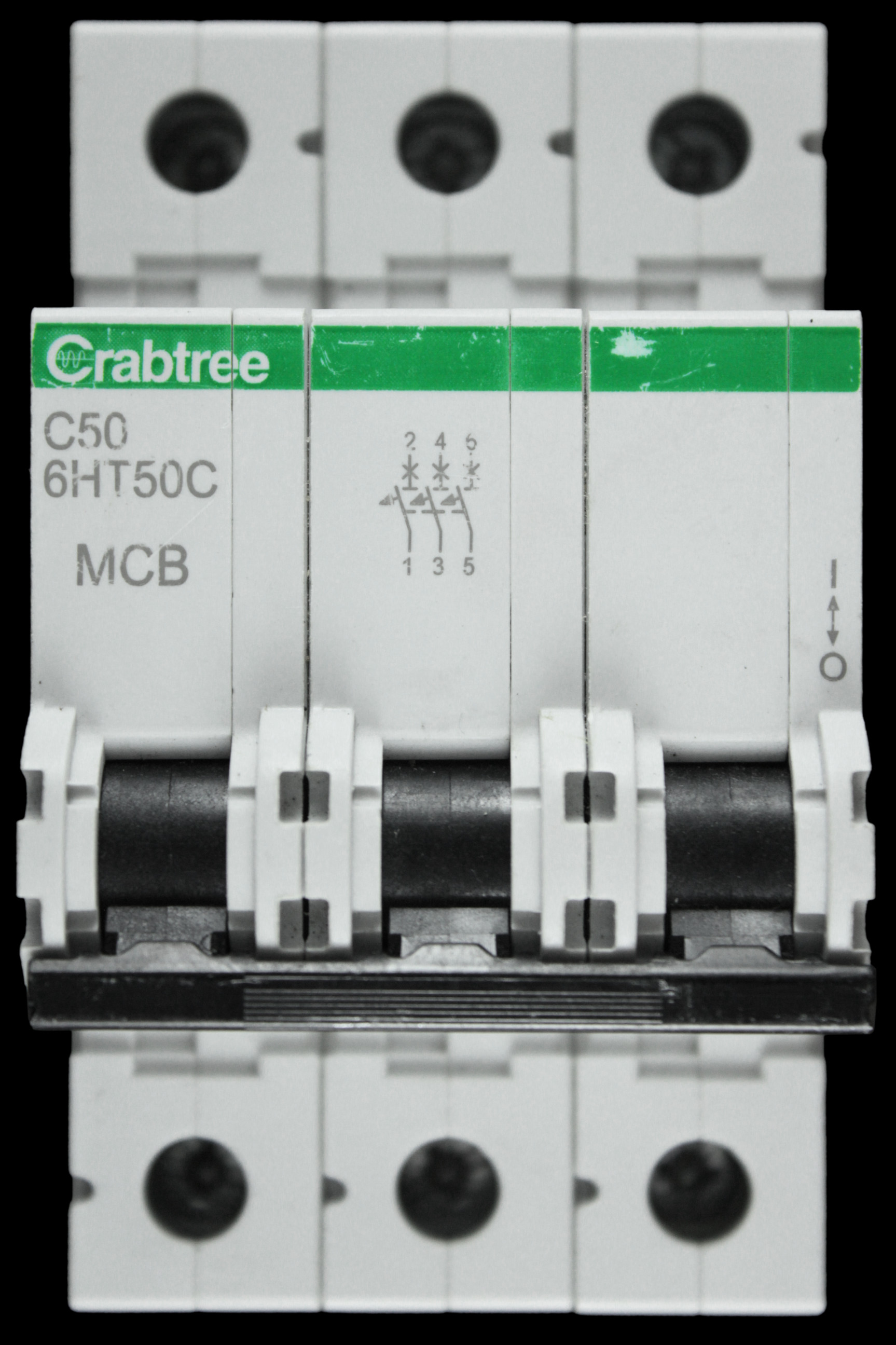 CRABTREE 50 AMP CURVE C 10kA TRIPLE POLE MCB CIRCUIT BREAKER 6HT50C LOADSTAR