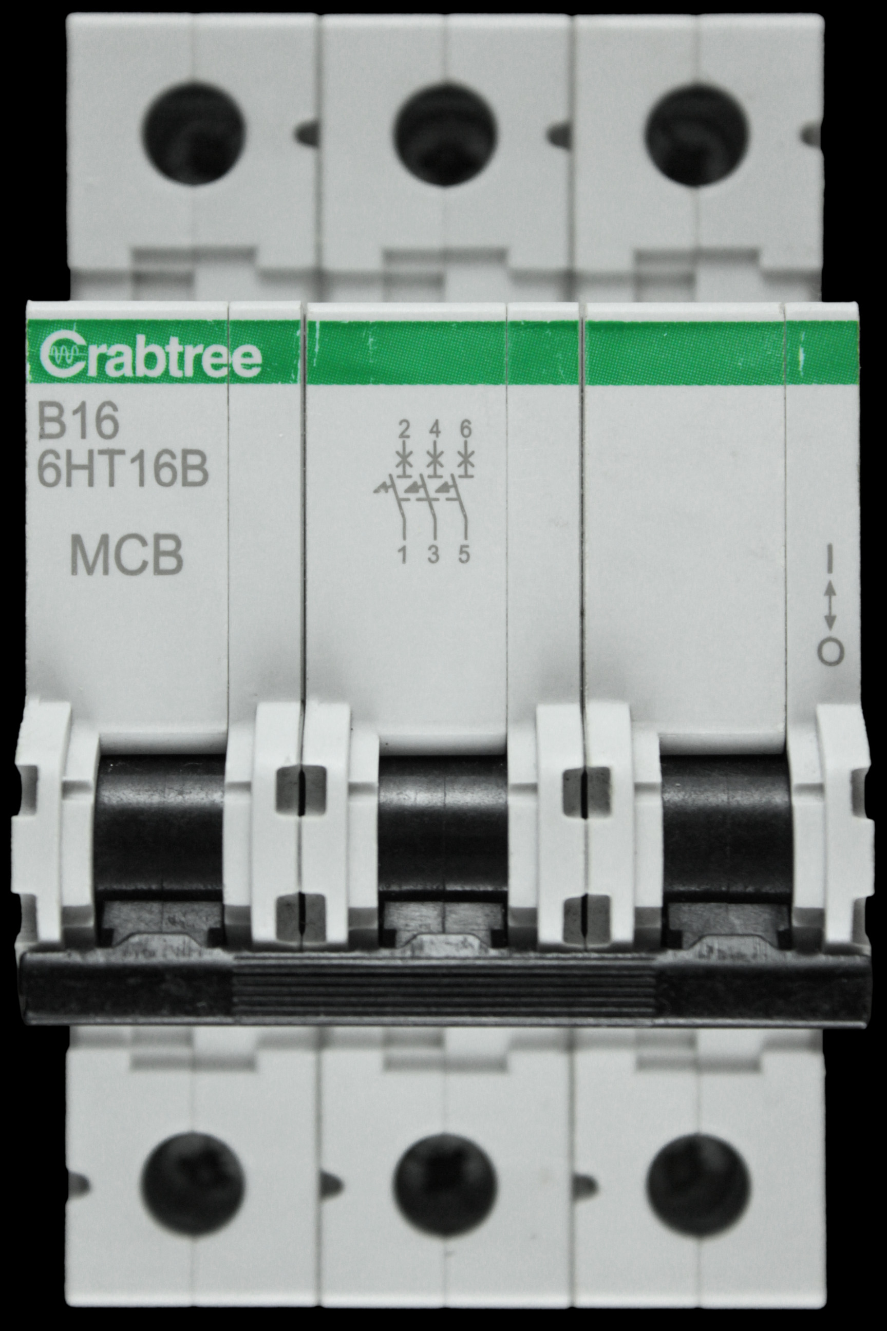 CRABTREE 16 AMP CURVE B 10kA TRIPLE POLE MCB CIRCUIT BREAKER 6HT16B LOADSTAR