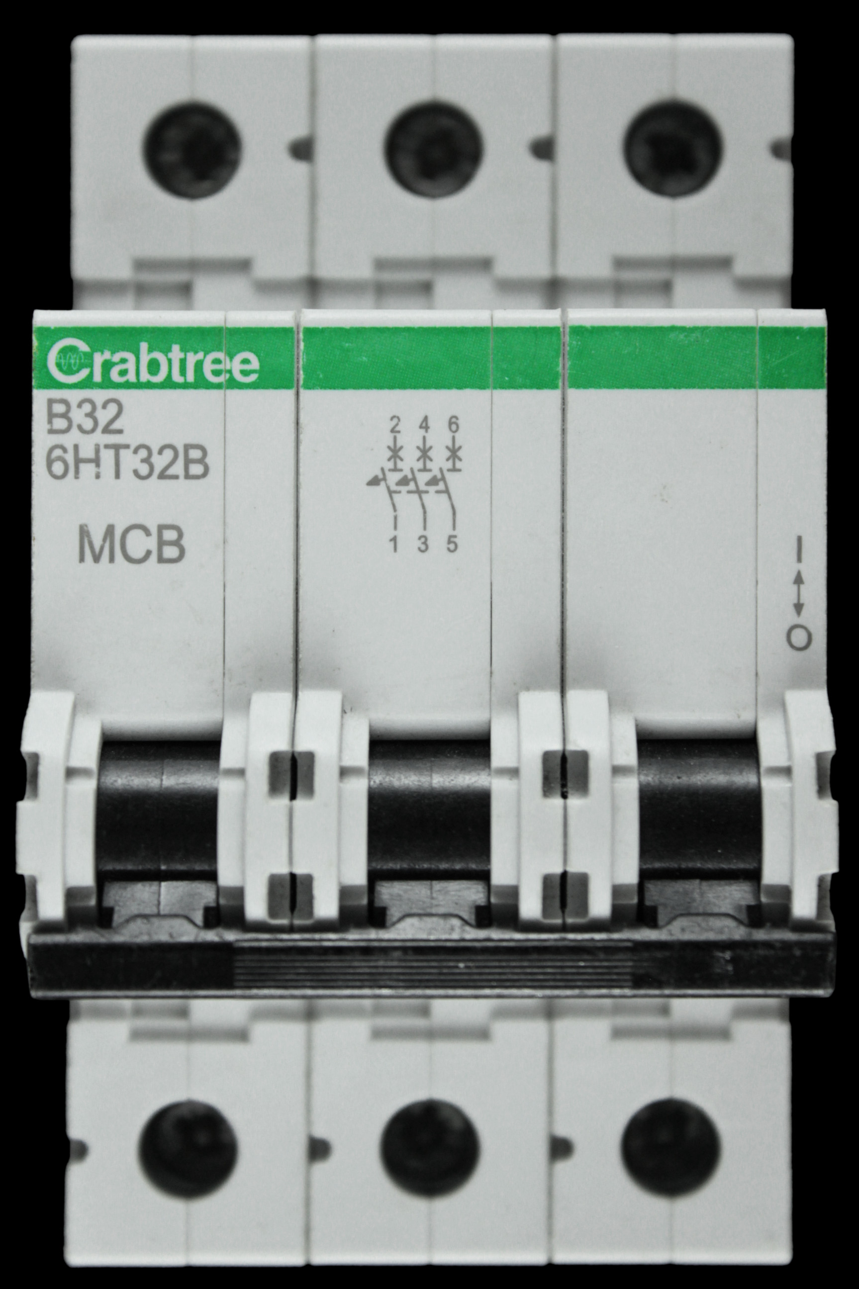 CRABTREE 32 AMP CURVE B 10kA TRIPLE POLE MCB CIRCUIT BREAKER 6HT32B LOADSTAR