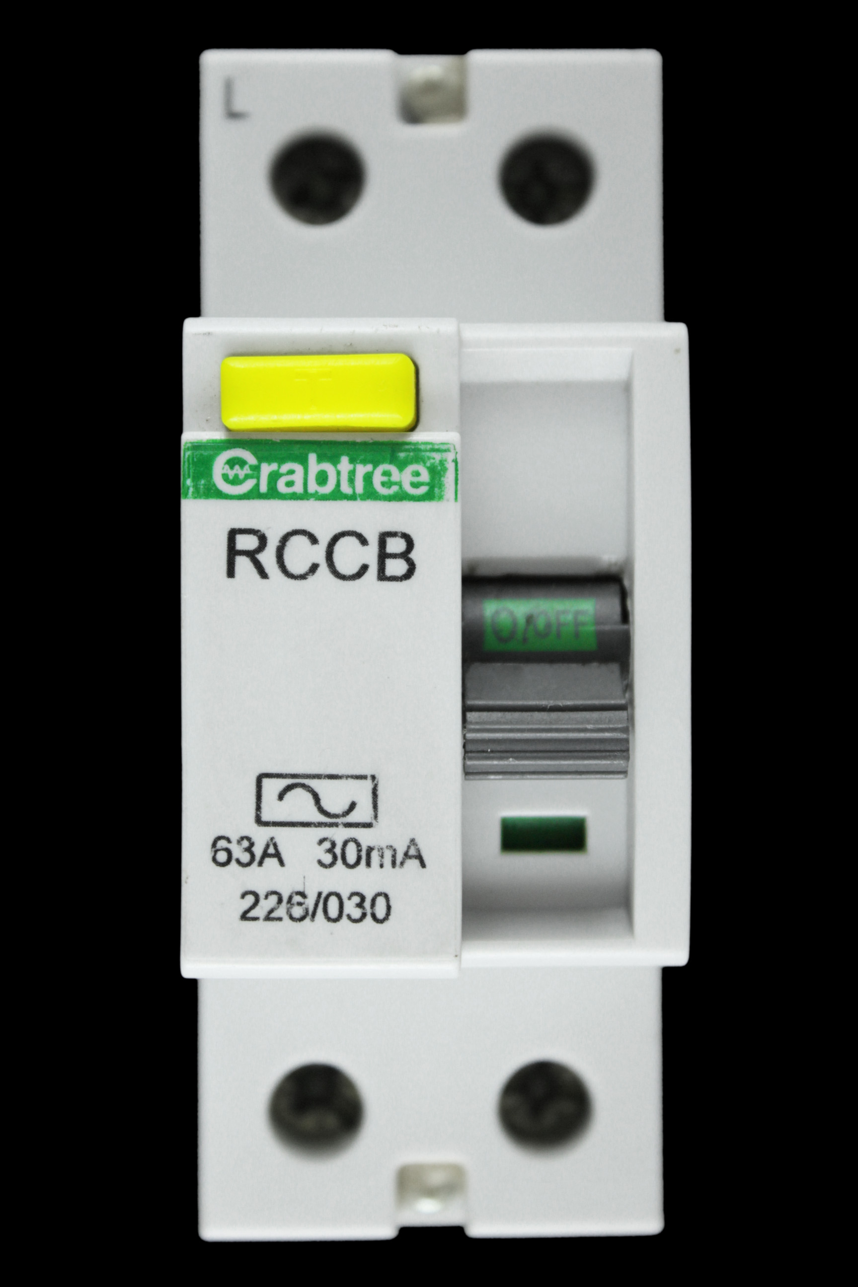 CRABTREE 63 AMP 30mA DOUBLE POLE RCCB RCD 226/030