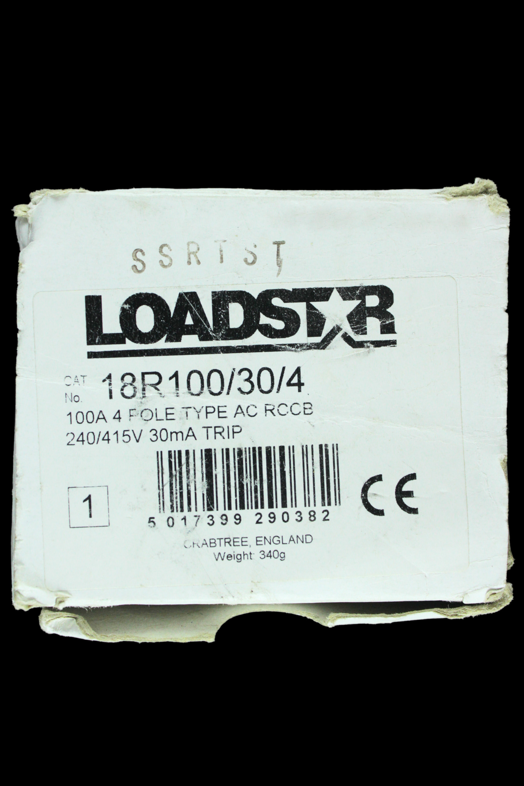 CRABTREE 100 RCCB FOUR POLE 30mA TYPE AC 18R100/30/4 LOADSTAR