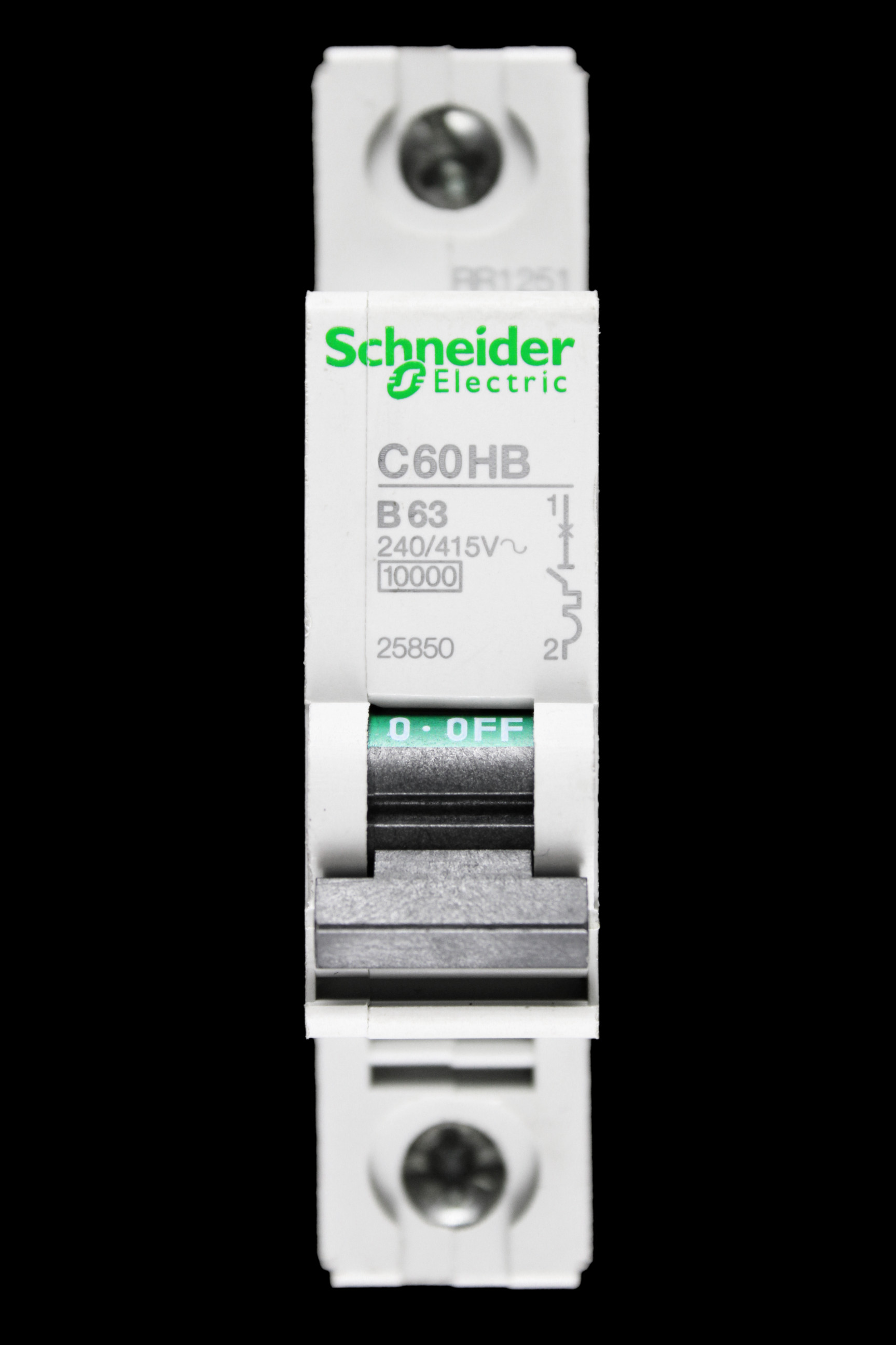 SCHNEIDER 63 AMP CURVE B 10kA MCB CIRCUIT BREAKER C60HB 25850