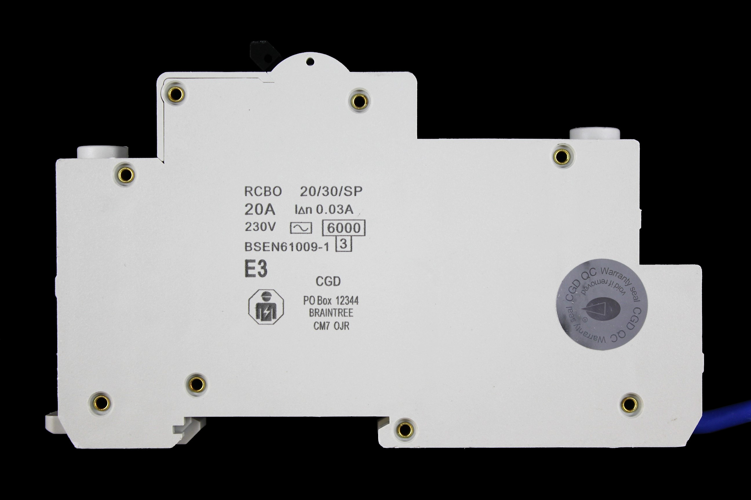 CGD B 20 RCBO 6kA 30mA TYPE AC 20/30/SP S1