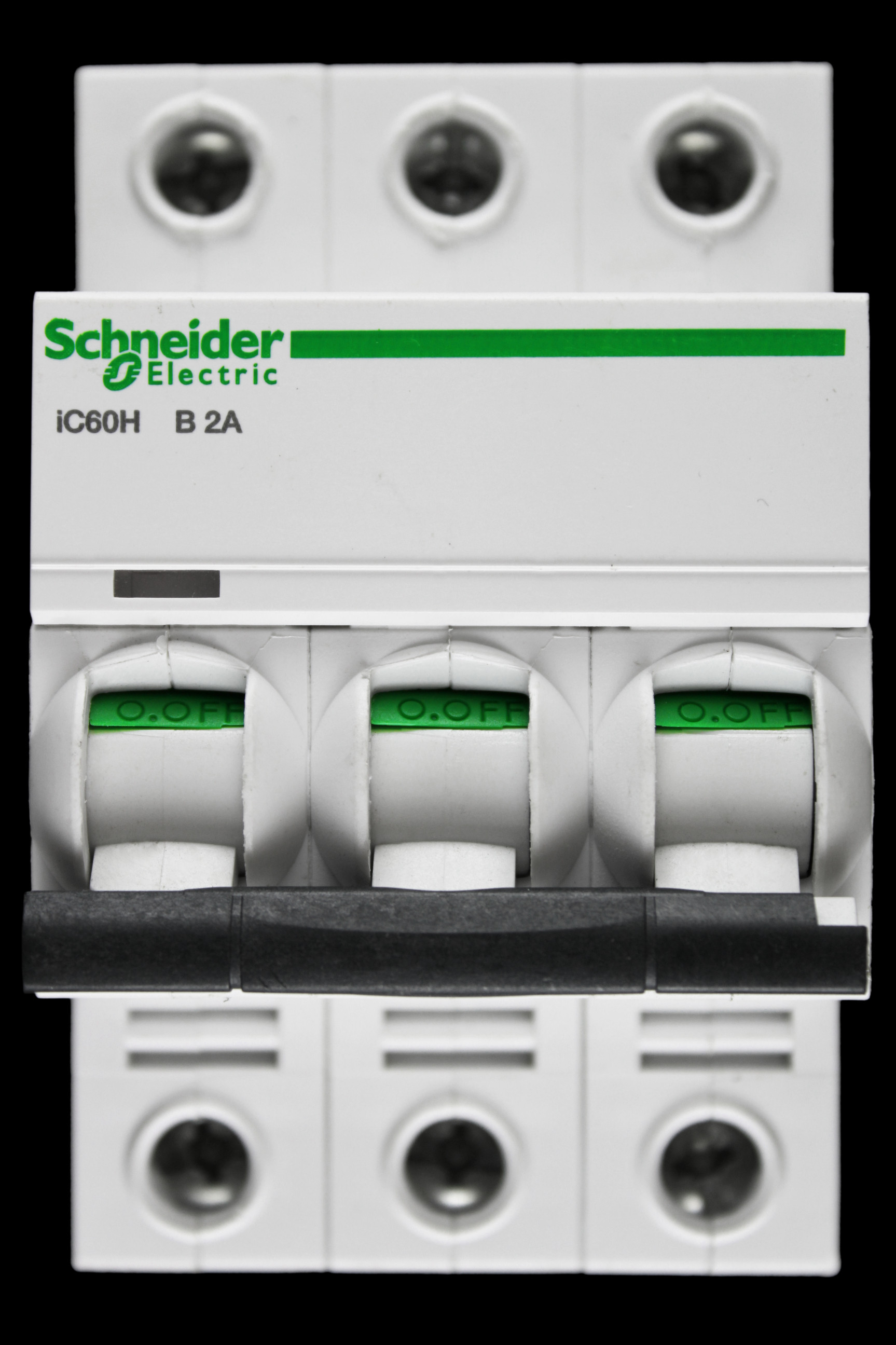 SCHNEIDER 2 AMP CURVE B 10kA TRIPLE POLE MCB CIRCUIT BREAKER A9F53302 IC60H