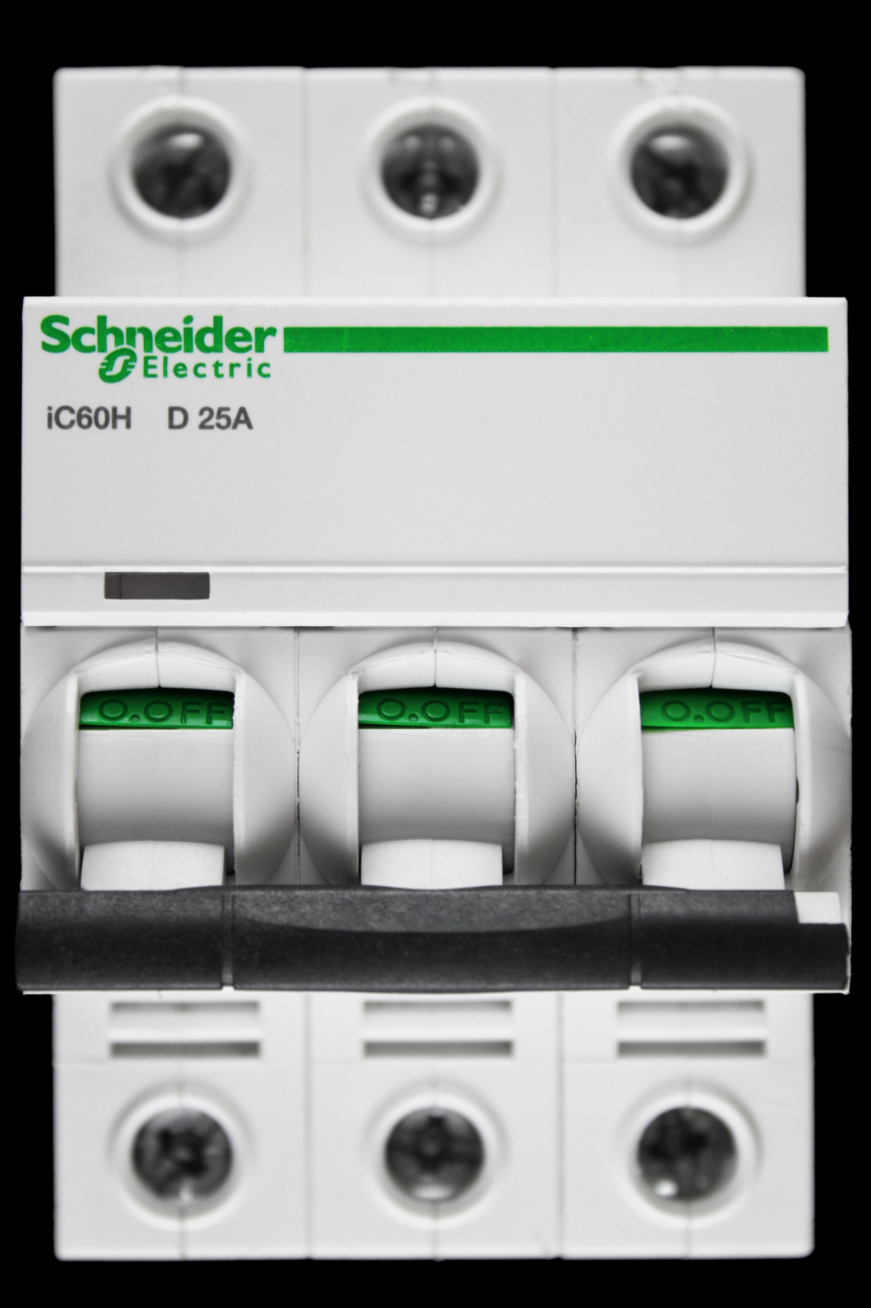 SCHNEIDER 25 AMP CURVE D 10kA TRIPLE POLE MCB CIRCUIT BREAKER A9F55325 IC60H
