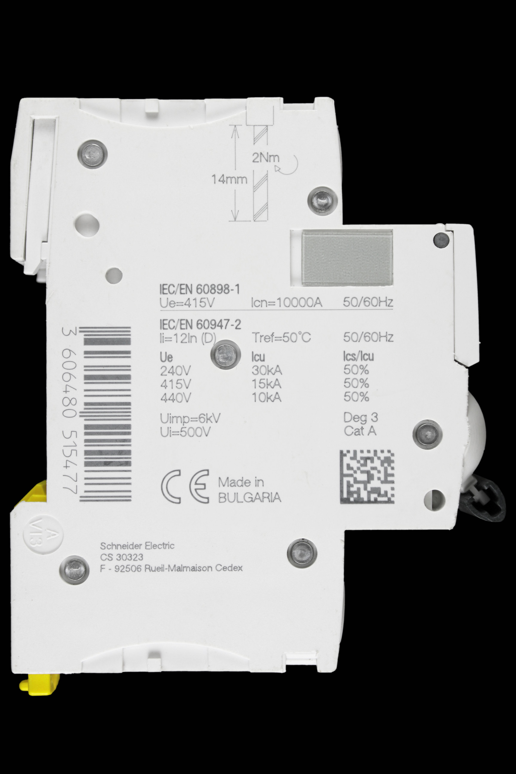 SCHNEIDER 25 AMP CURVE D 10kA TRIPLE POLE MCB CIRCUIT BREAKER A9F55325 IC60H