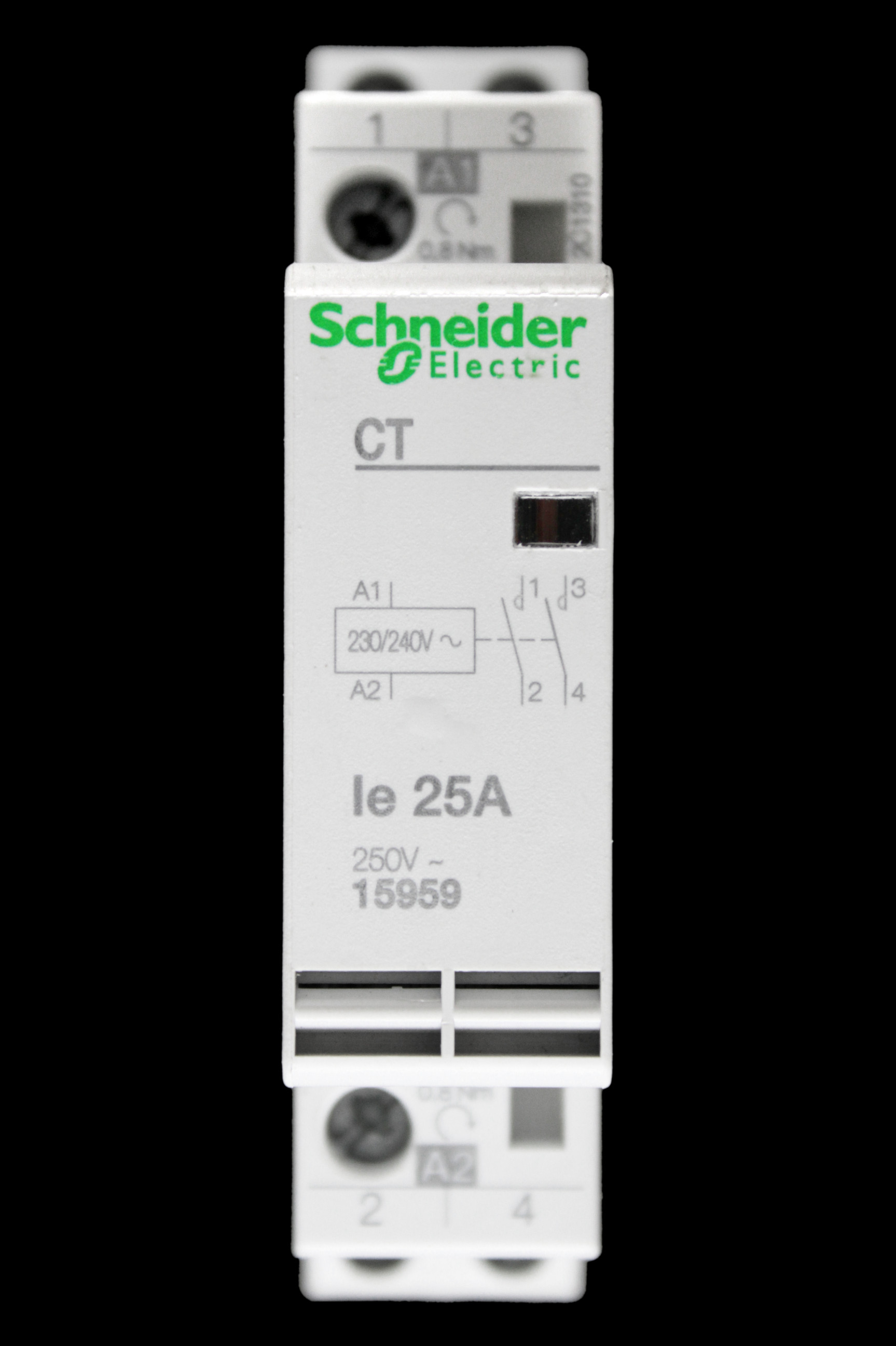 SCHNEIDER 25 NO CONTACTOR DOUBLE POLE 230V COIL 15959