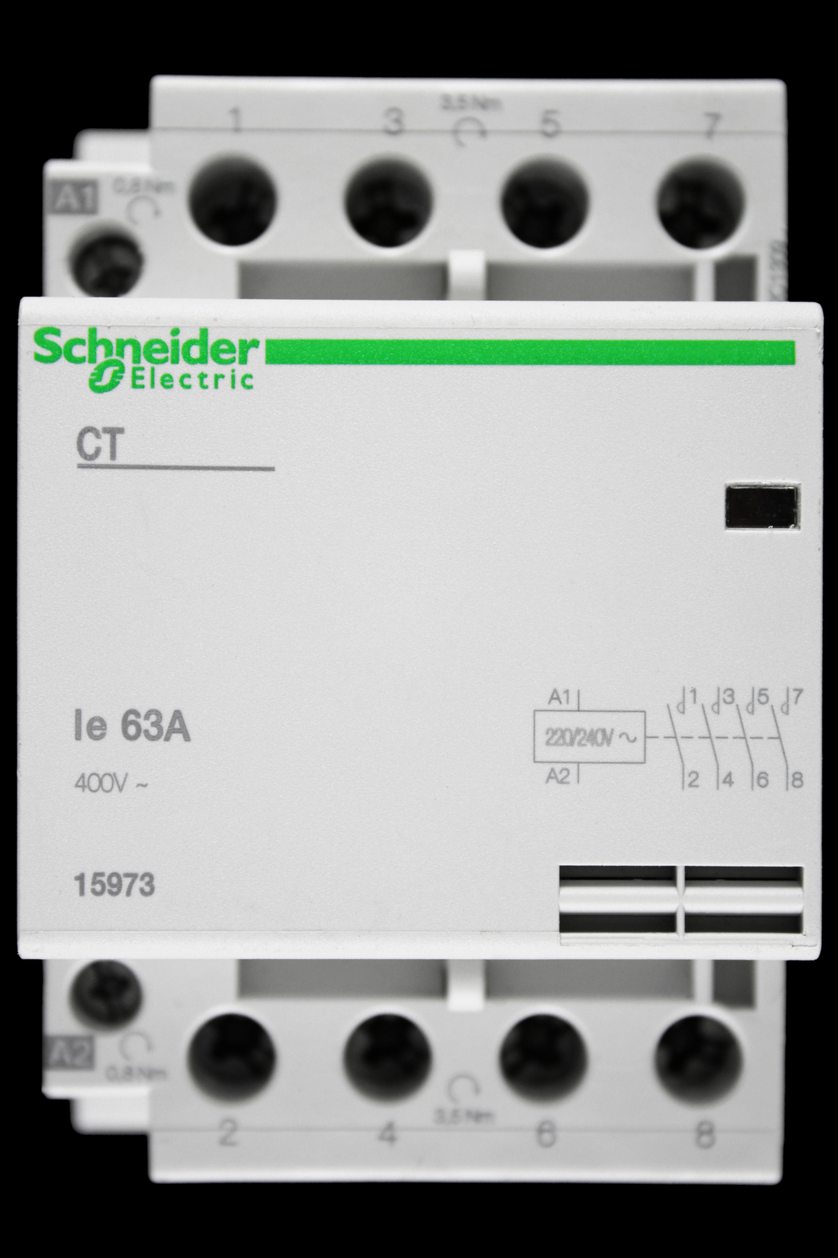 SCHNEIDER 63 AMP FOUR POLE NO CONTACTOR 220/240V COIL 15973