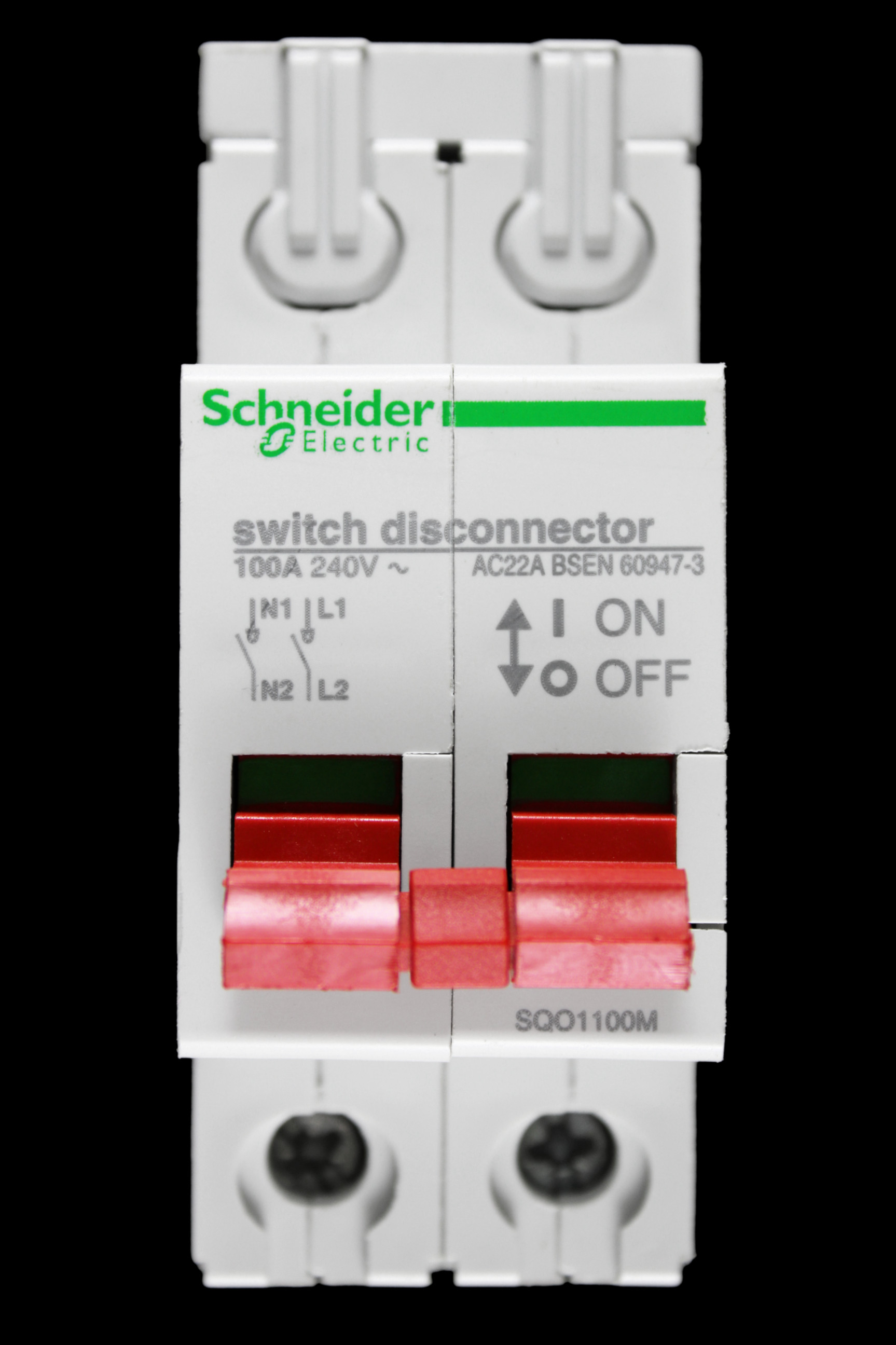 SCHNEIDER 100 AMP DOUBLE POLE MAIN SWITCH DISCONNECTOR SQO1100M