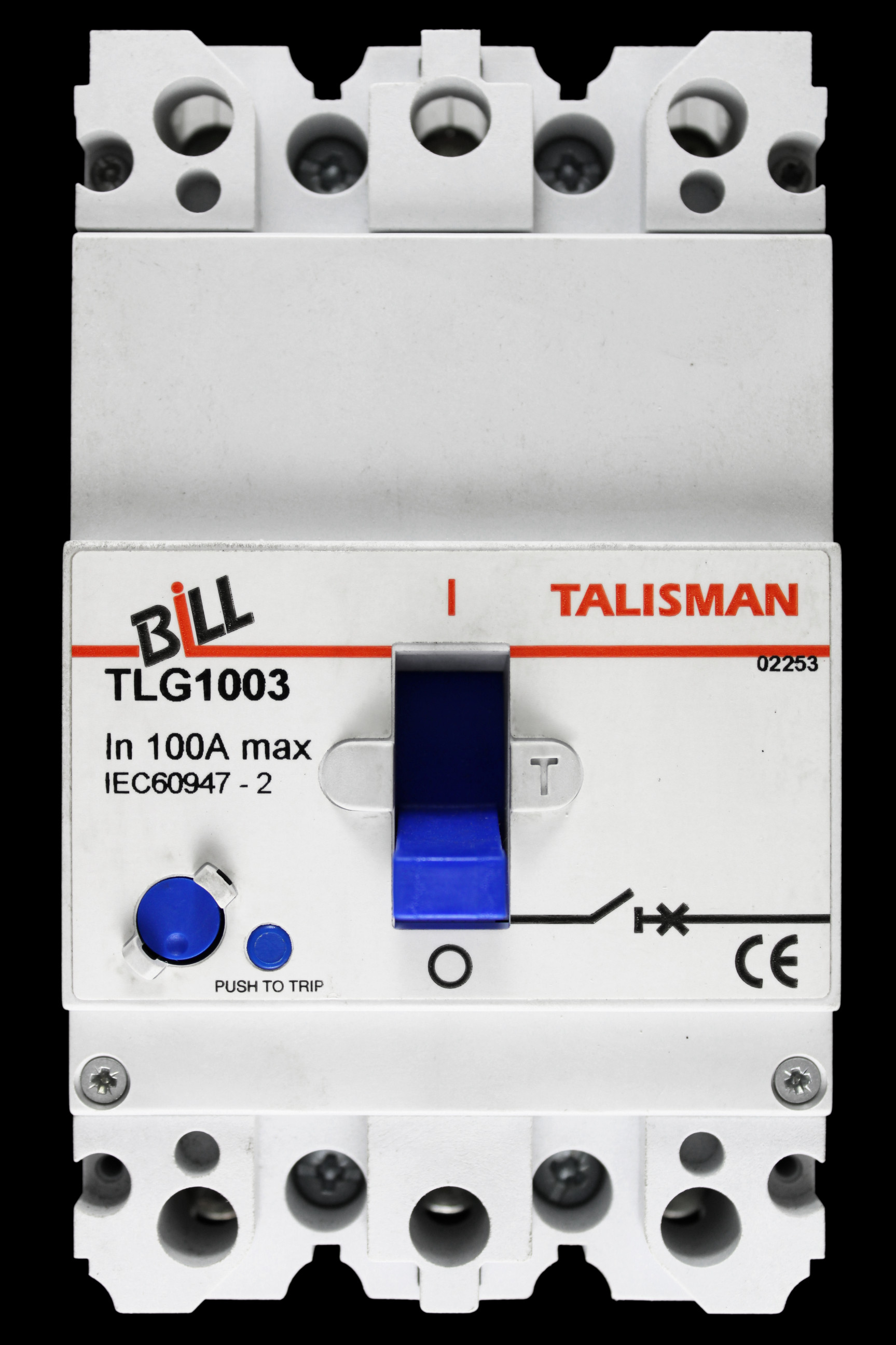 BILL 100 AMP 16kA TRIPLE POLE MCCB TLG1003
