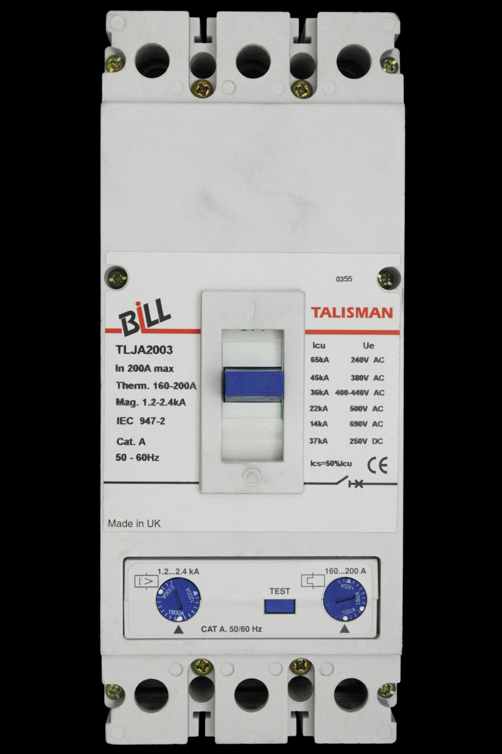 BILL 200 AMP 36kA TRIPLE POLE MCCB TLJA2003