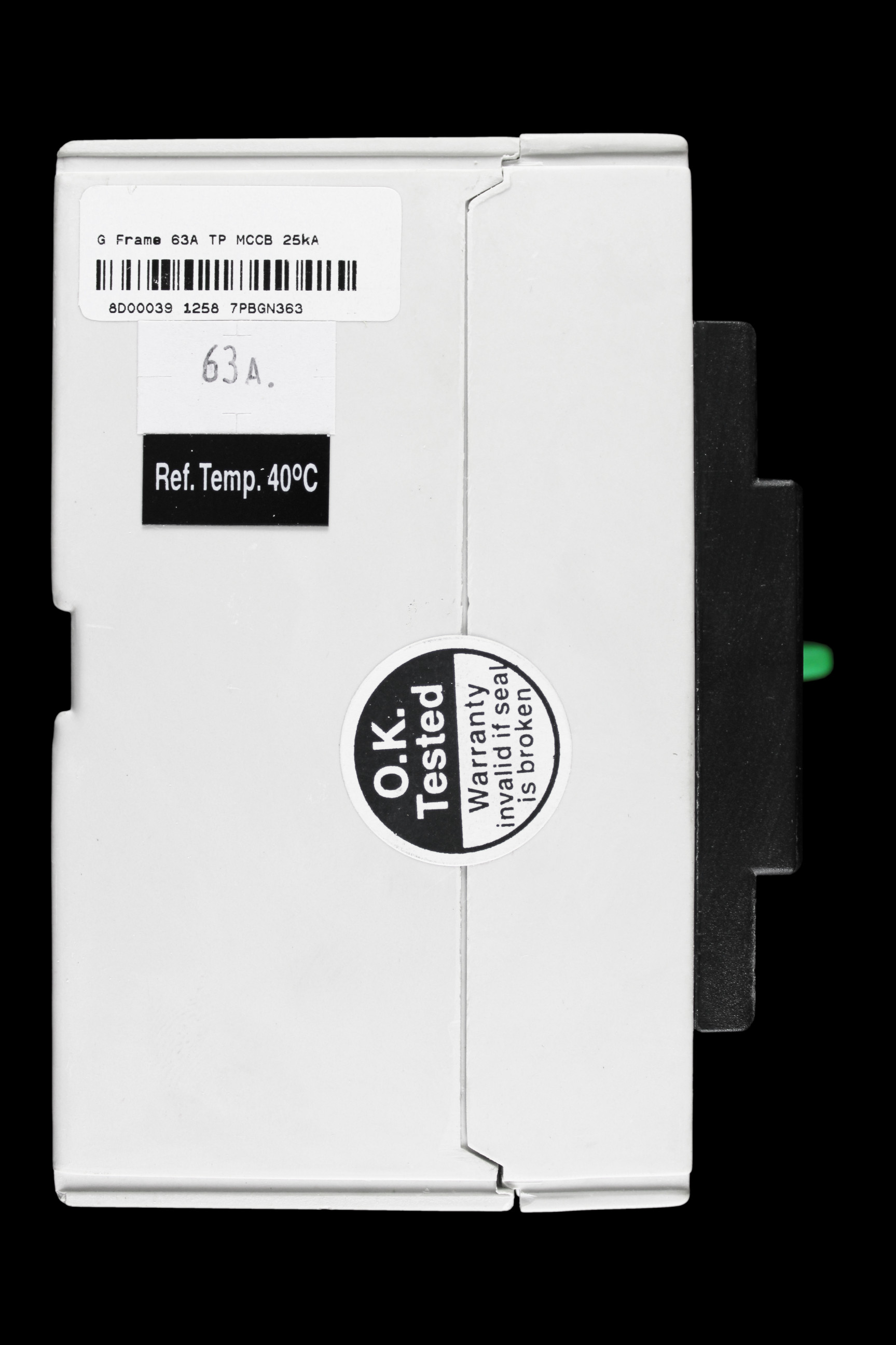 CRABTREE 63 AMP 25kA TRIPLE POLE MCCB 7PBGN363 POWERSTAR