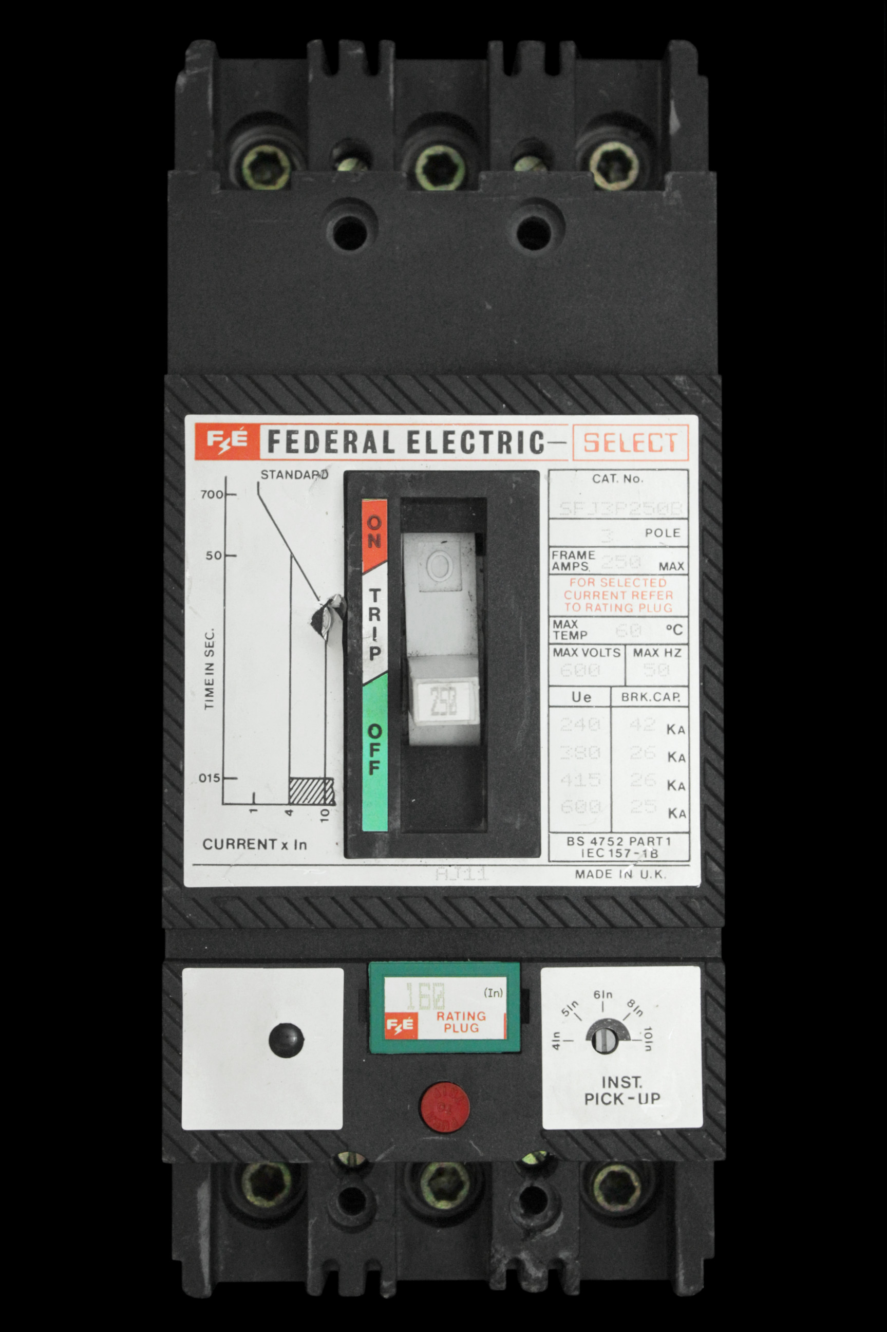 FEDERAL 160 AMP 26kA TRIPLE POLE MCCB SELECT SFJ3P250B