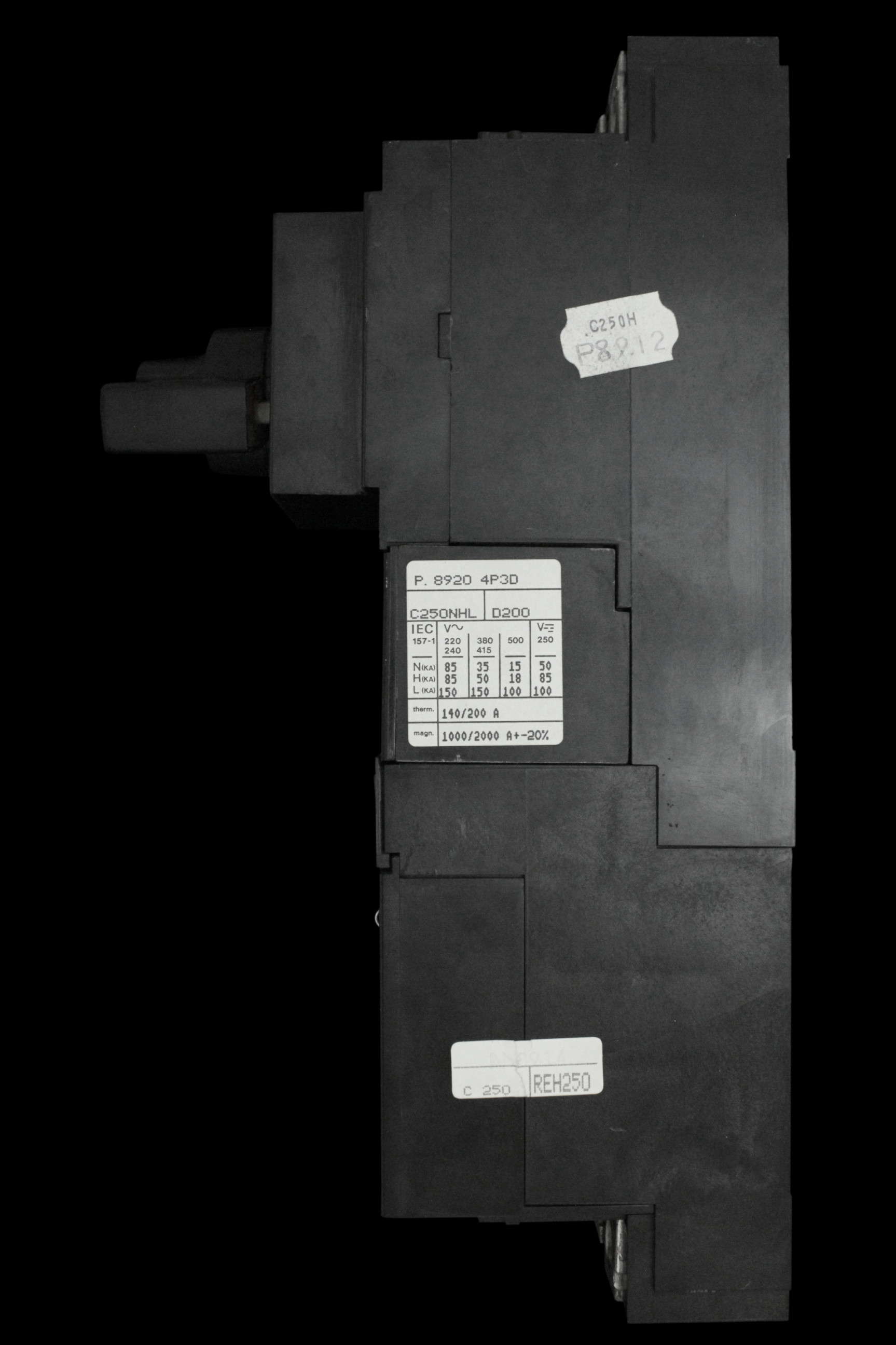 MERLIN GERIN 200 AMP 35kA FOUR POLE MCCB VIGI C250H REH250