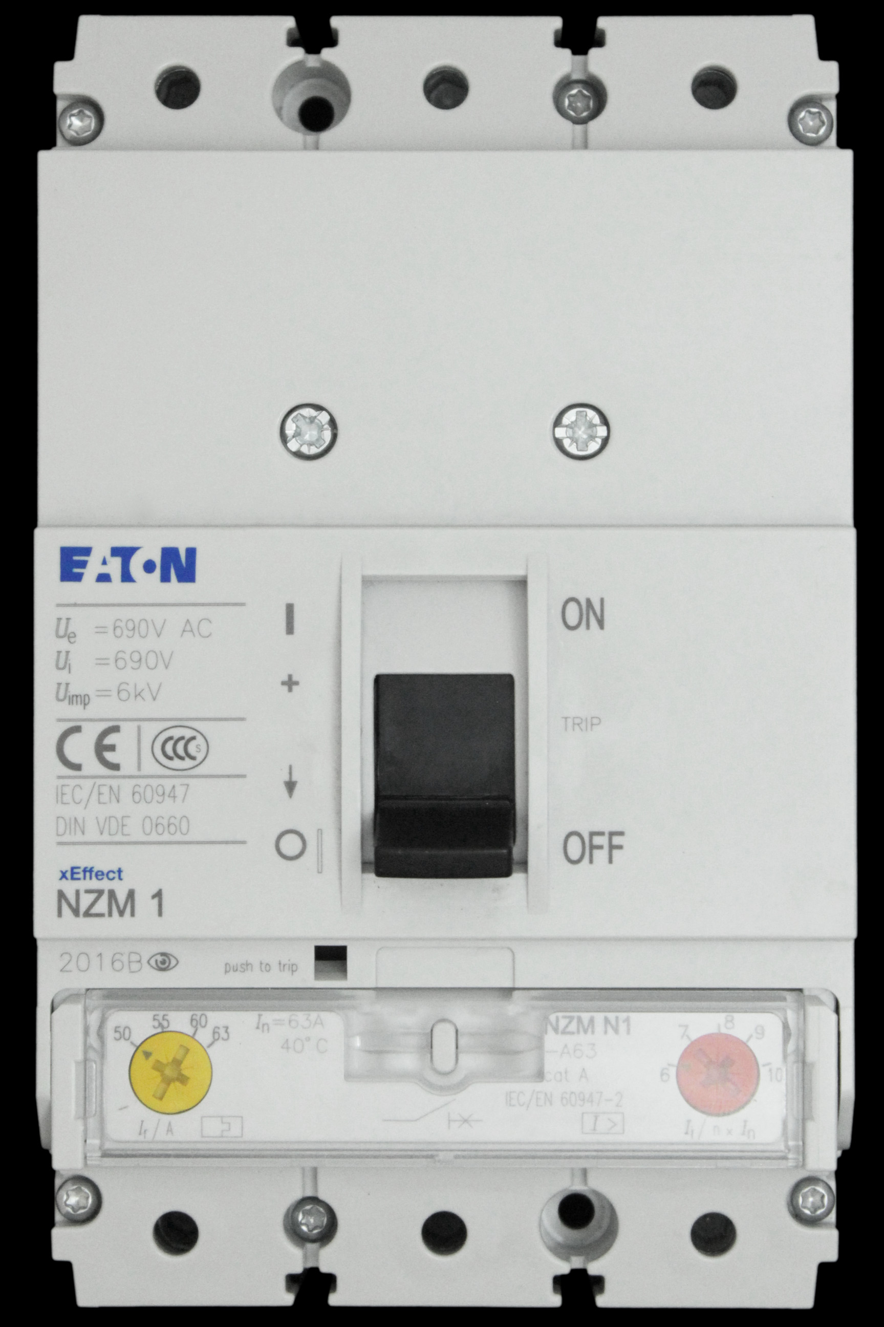 EATON 63 AMP 50kA TRIPLE POLE MCCB NZM1 NZMN1-A63