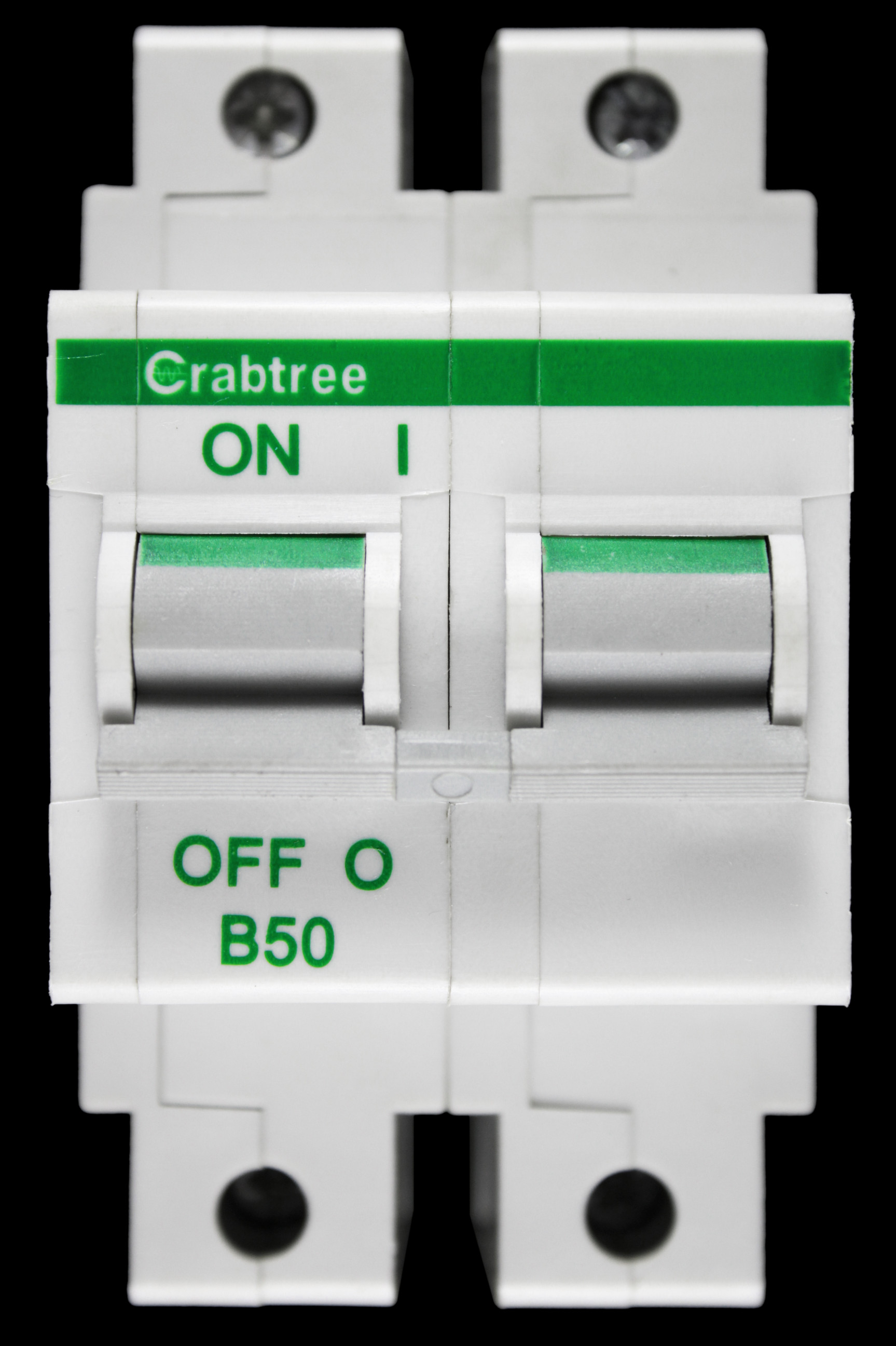CRABTREE 50 AMP CURVE B 16kA DOUBLE POLE MCB CIRCUIT BREAKER POLESTAR 62B/50