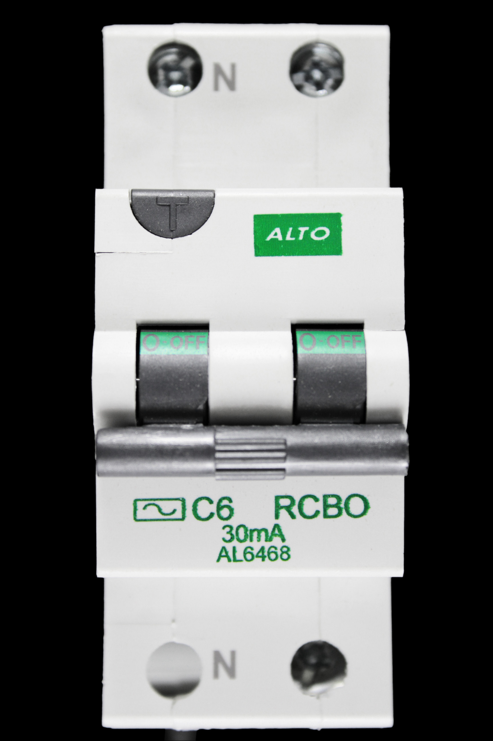 ALTO 6 AMP CURVE C 10kA 30mA DOUBLE POLE RCBO TYPE A AL6468