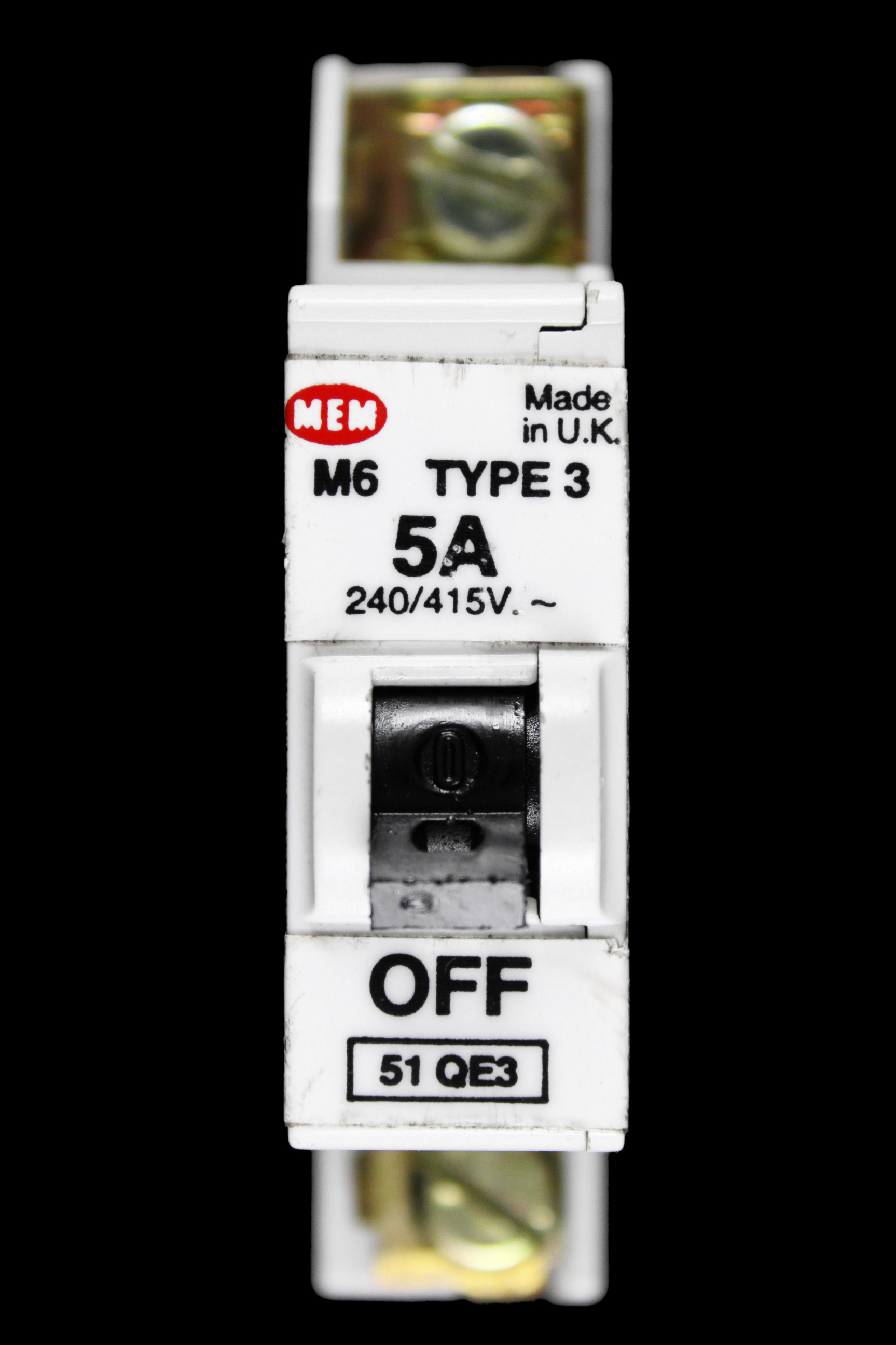 MEM 5 AMP TYPE 3 M6 MCB CIRCUIT BREAKER 51QE3