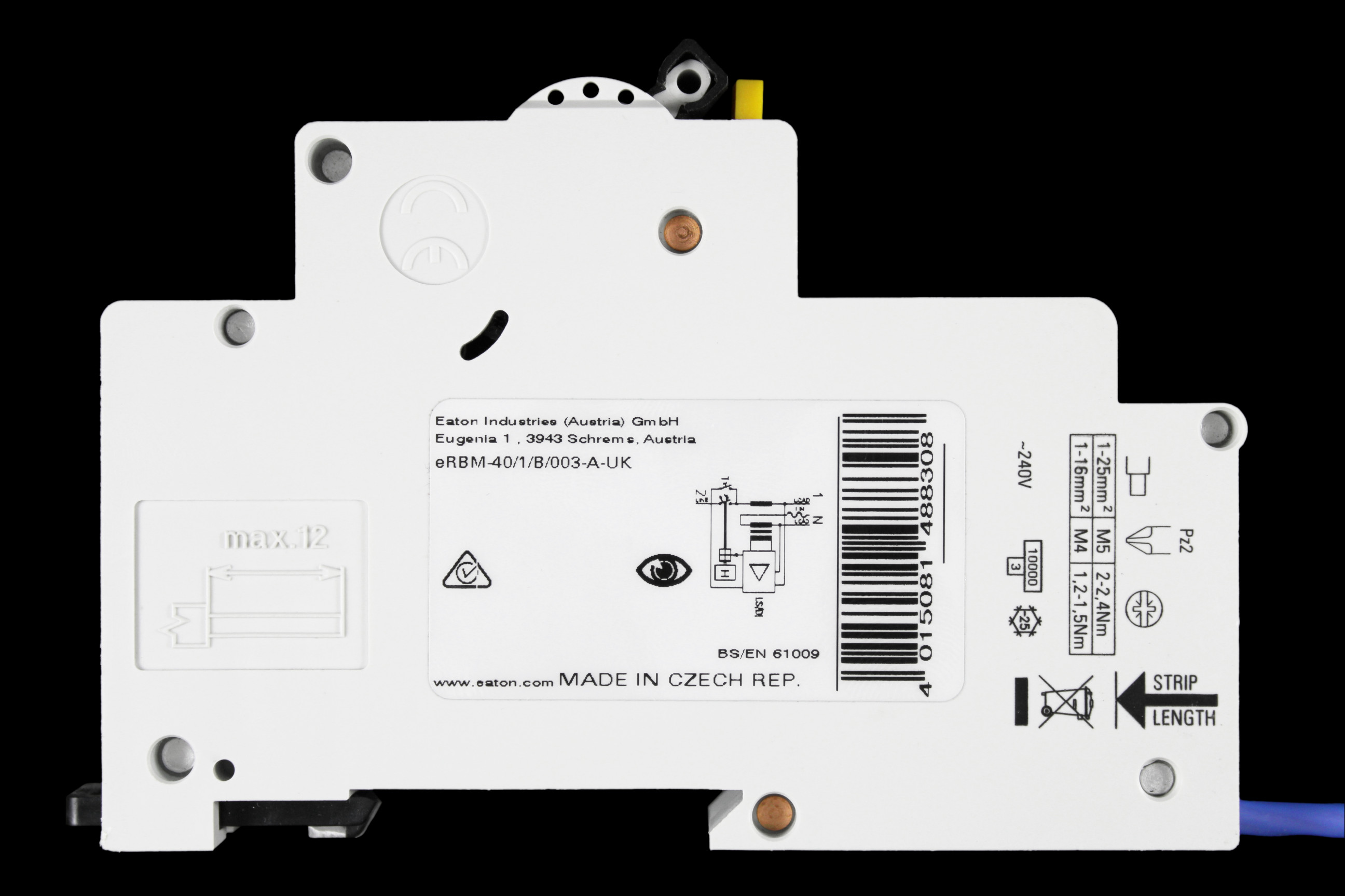 EATON 40 AMP CURVE B 10kA 30mA RCBO TYPE A ERBM-40/1/B/003 EMBH140R30C