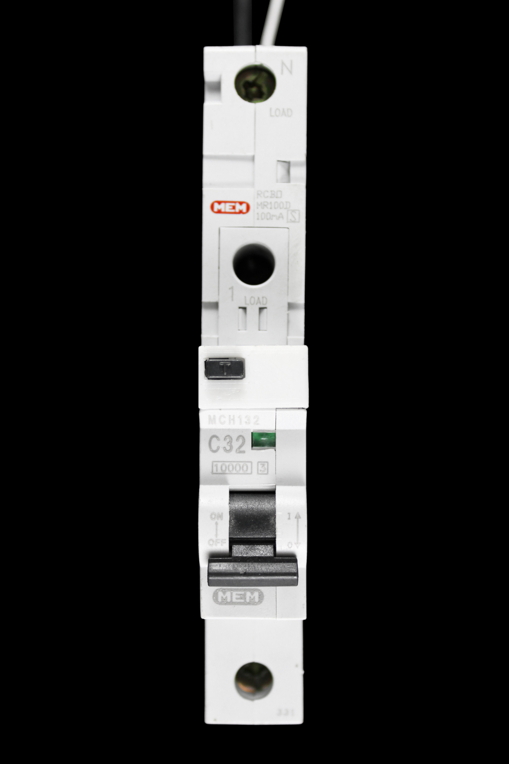 MEM EATON 32 AMP CURVE C 10kA 100mA TIME DELAY RCBO TYPE AC POD MR100D