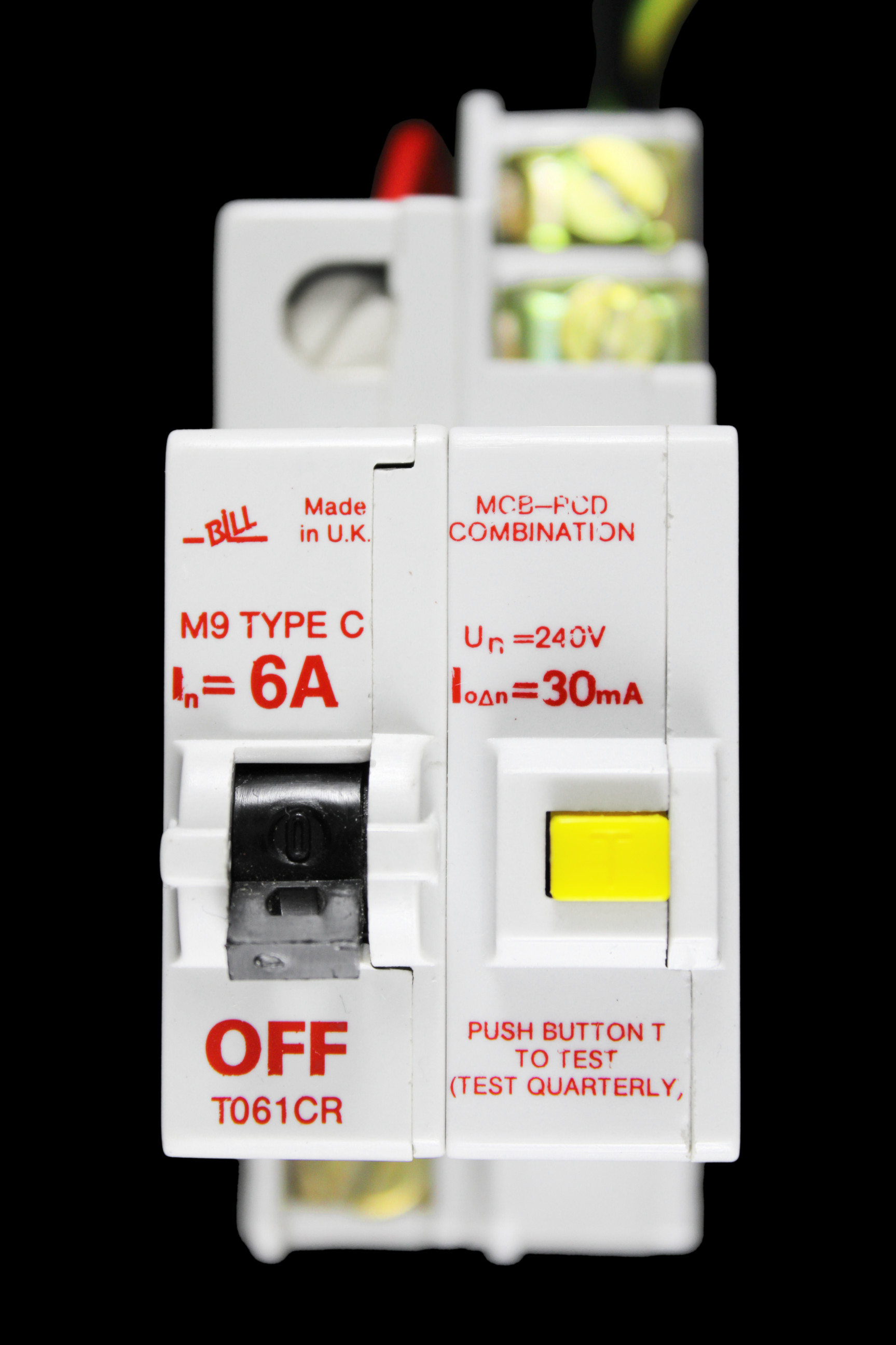BILL 6 AMP CURVE C M9 30mA DOUBLE POLE RCBO MCB-RCD T061CR