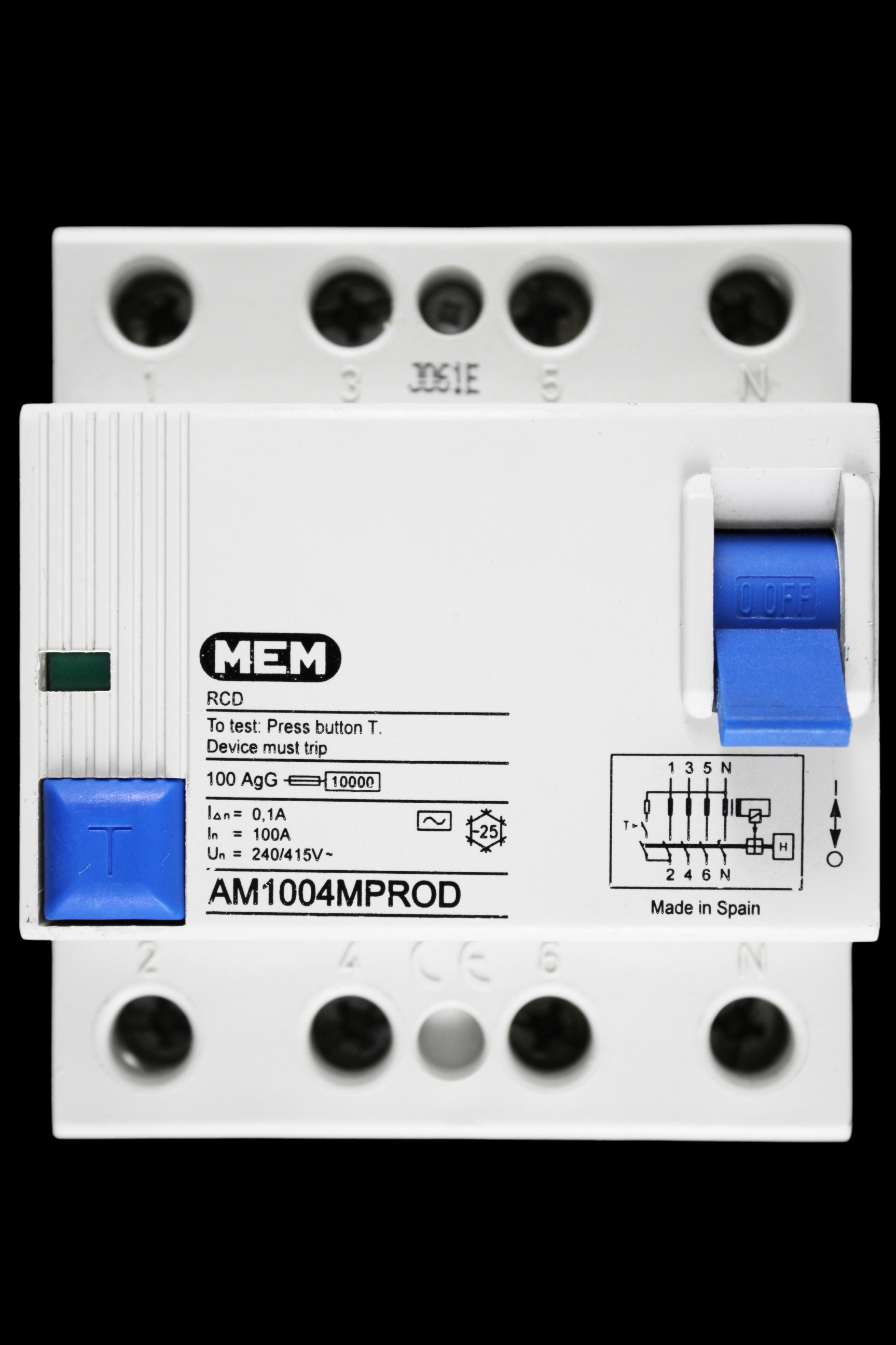 MEM 100 AMP 100mA FOUR POLE RCD TYPE AC AM1004MPROD