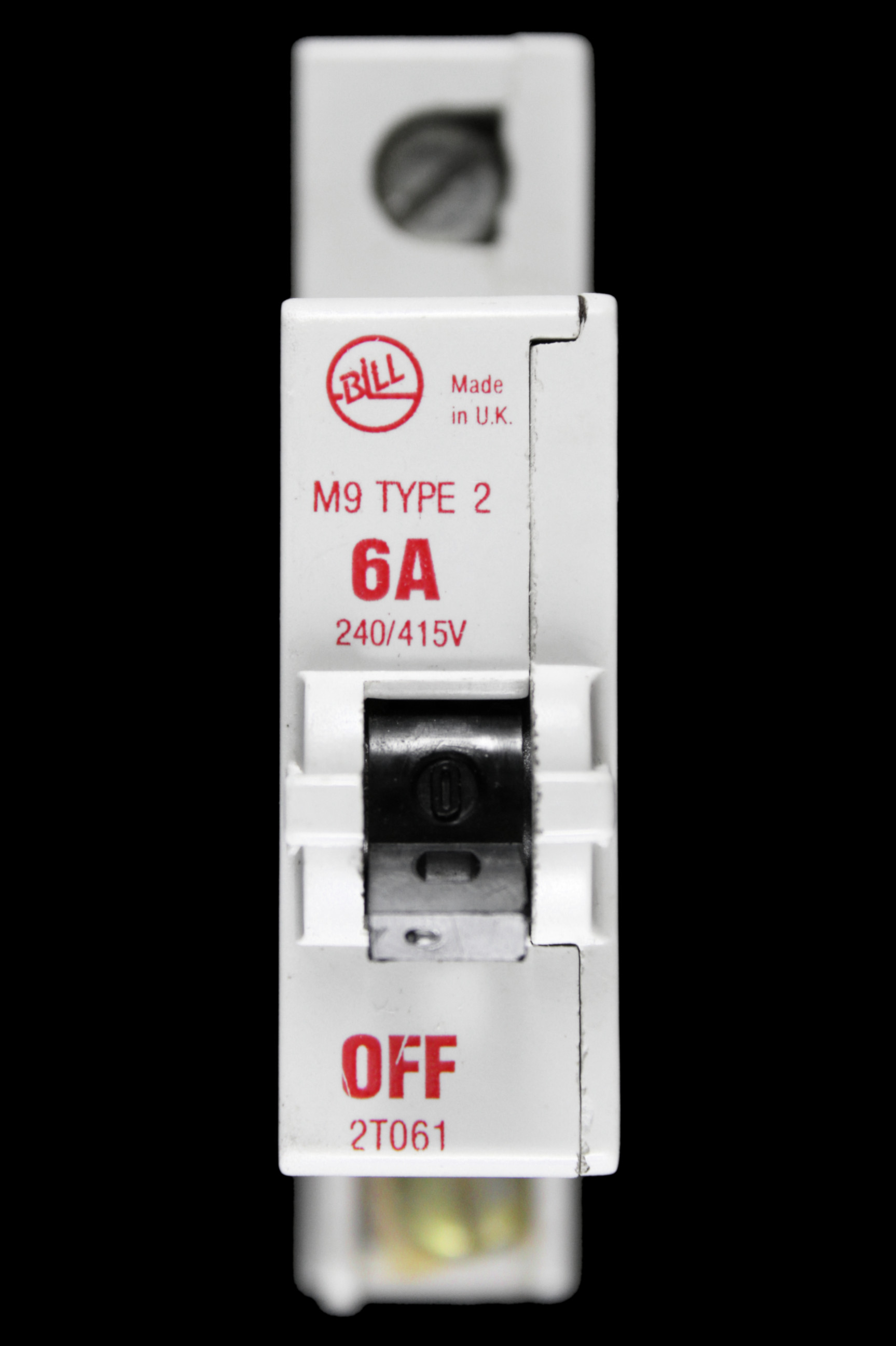 BILL 6 AMP TYPE 2 M9 MCB CIRCUIT BREAKER 2T061 RED