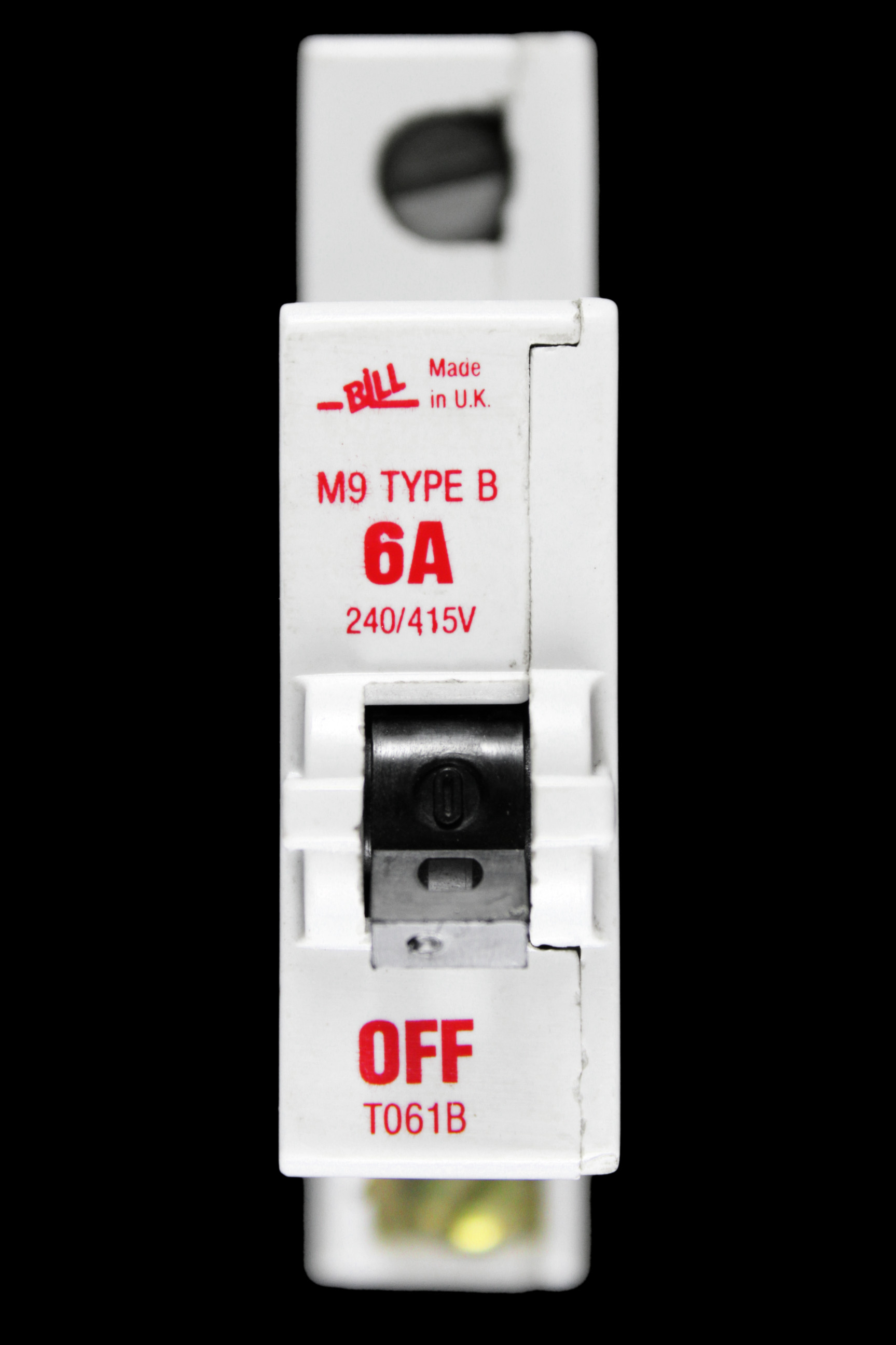 BILL 6 AMP CURVE B M9 MCB CIRCUIT BREAKER T061B RED