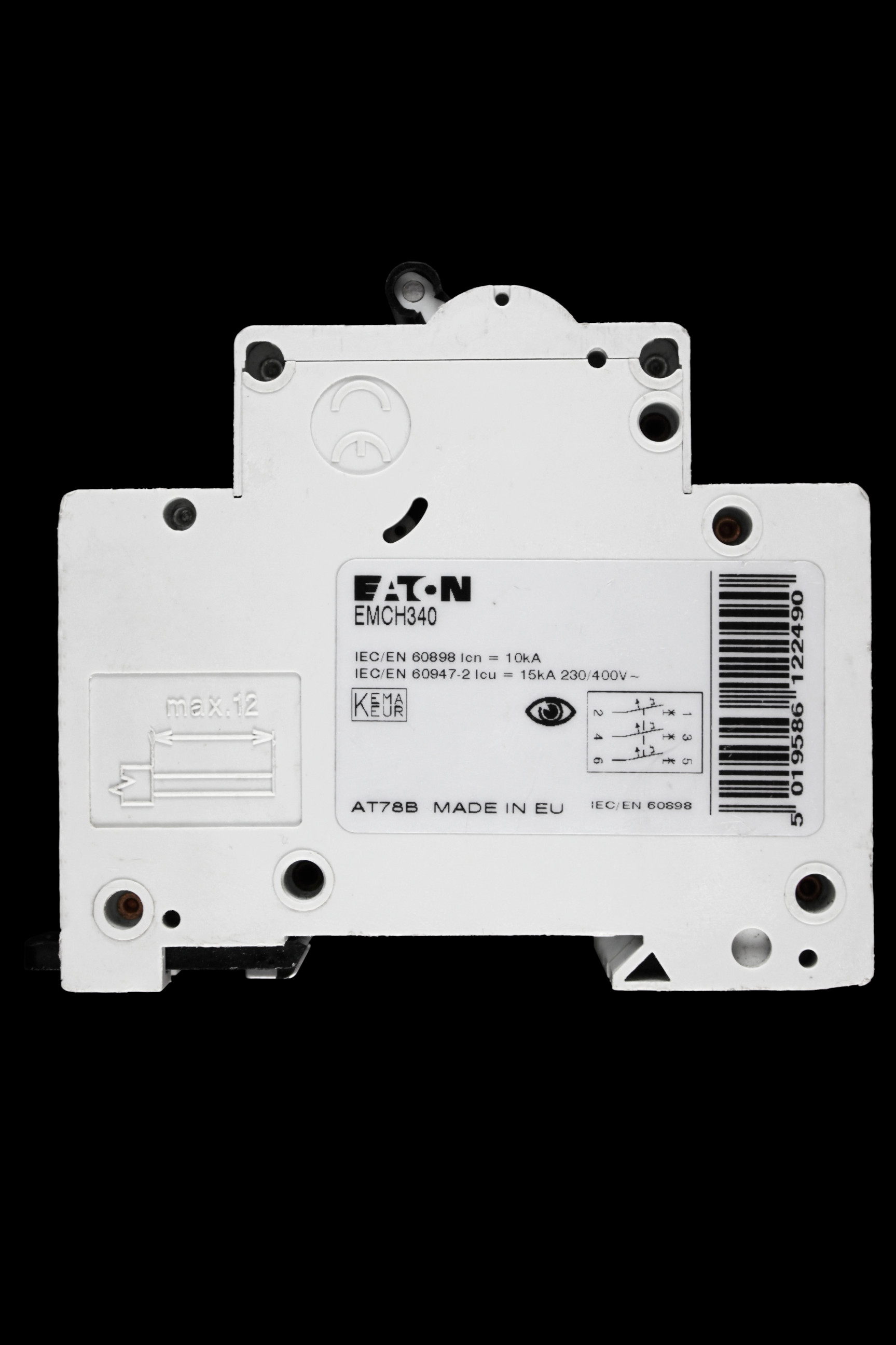 EATON 40 AMP CURVE C 10kA TRIPLE POLE MCB CIRCUIT BREAKER EMCH340