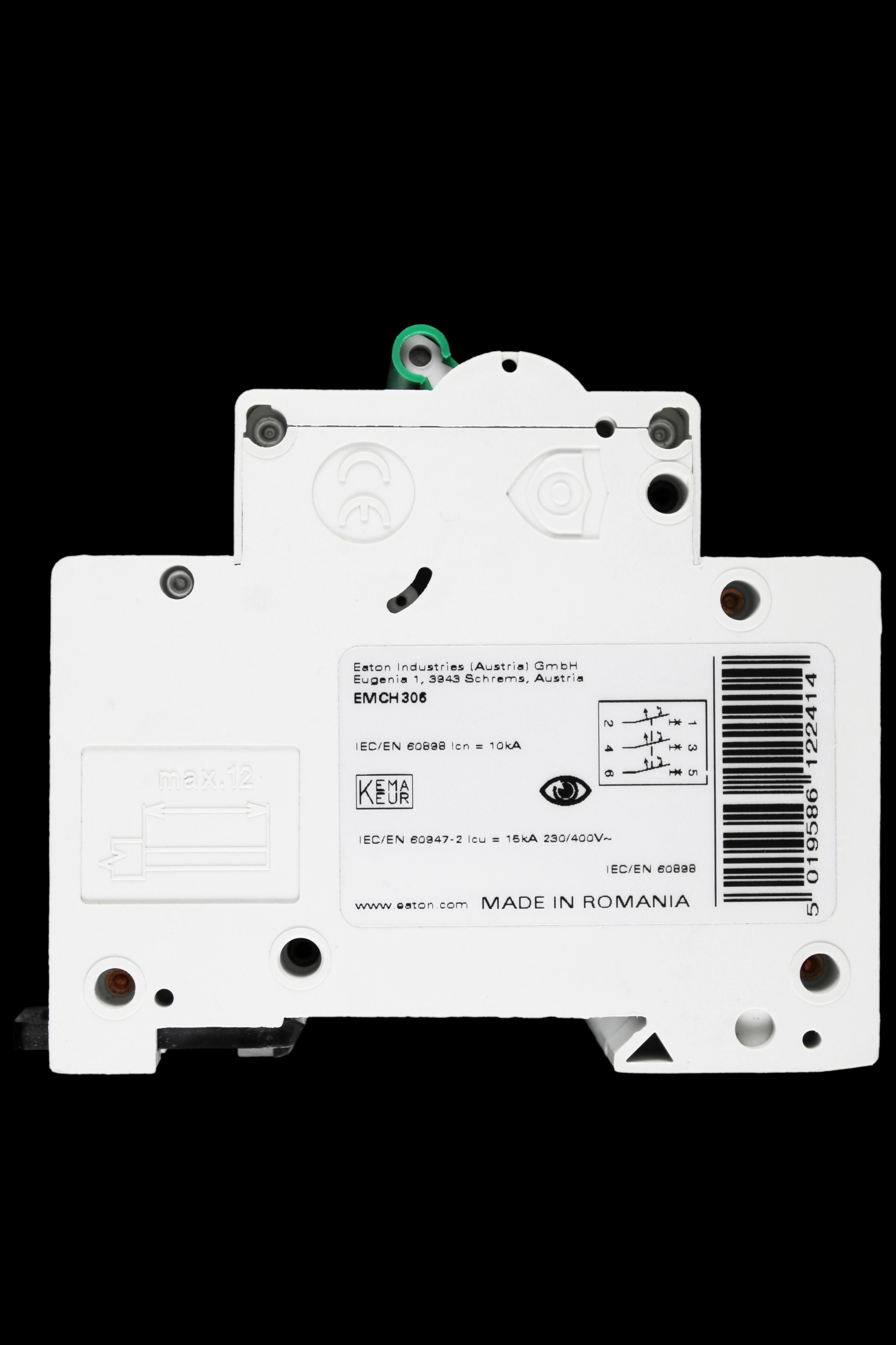 EATON 6 AMP CURVE C 10kA TRIPLE POLE MCB CIRCUIT BREAKER EMCH306