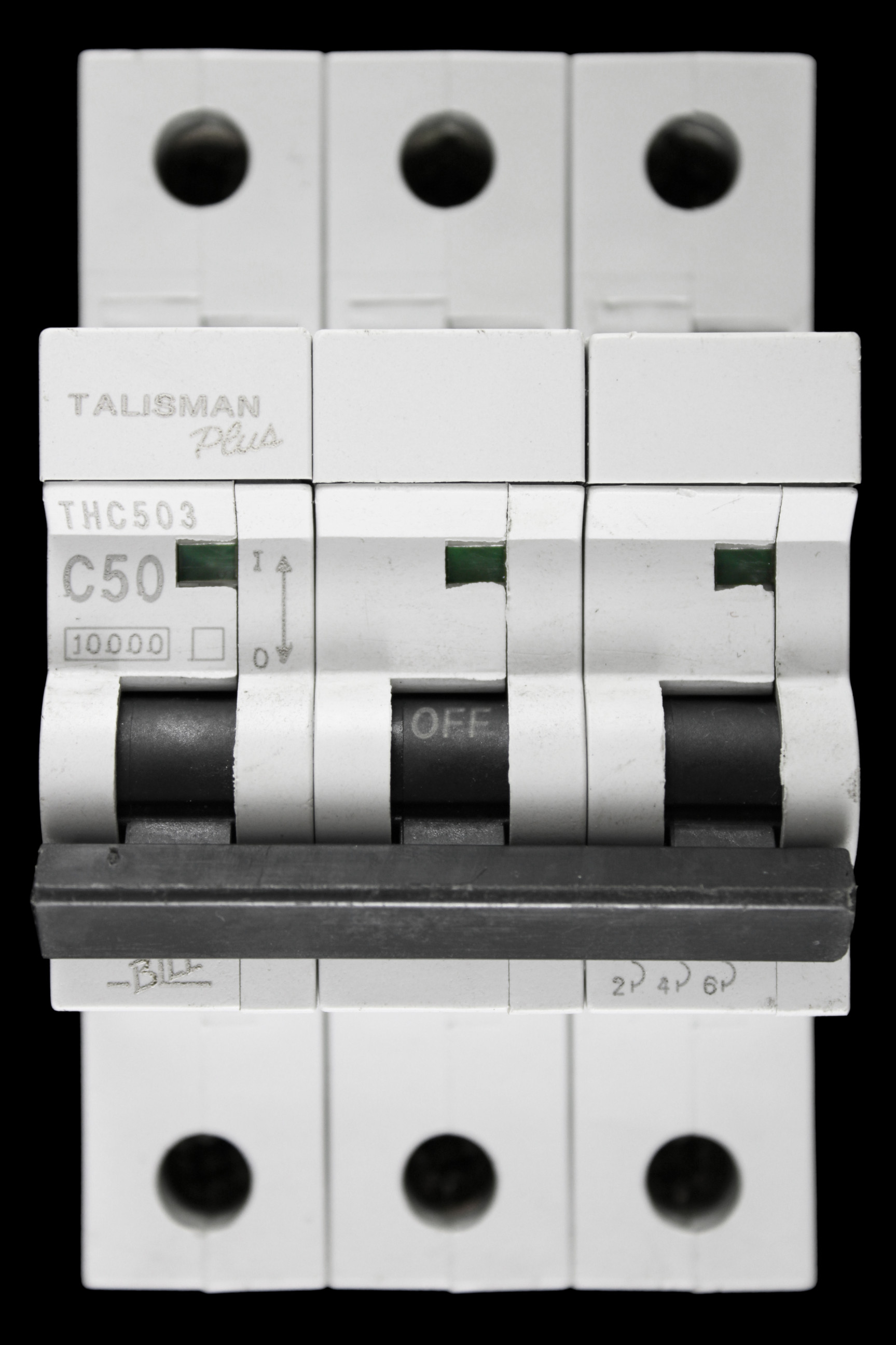 BILL 50 AMP CURVE C 10kA TRIPLE POLE MCB CIRCUIT BREAKER THC503