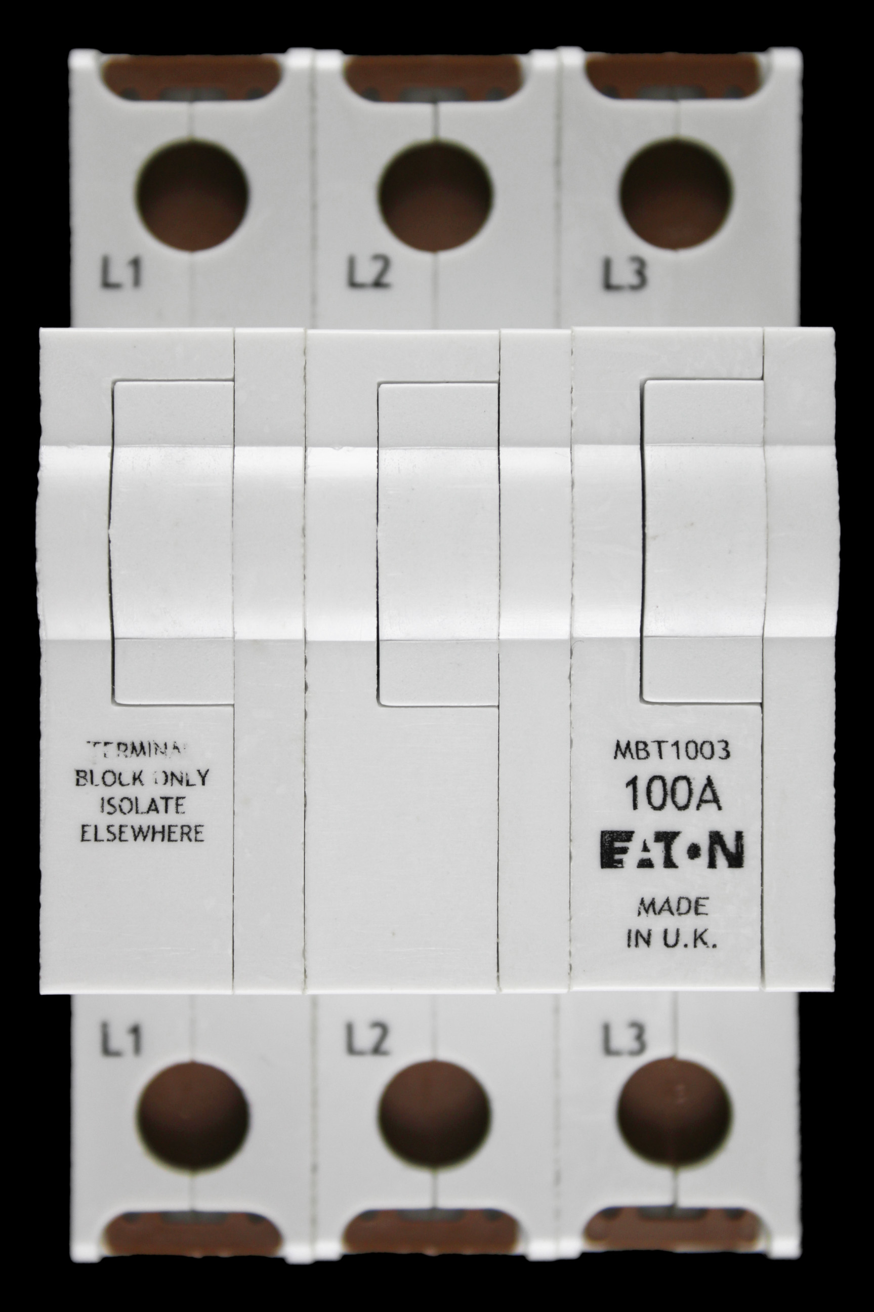 EATON 100 AMP TRIPLE POLE TERMINAL BLOCK MBT1003