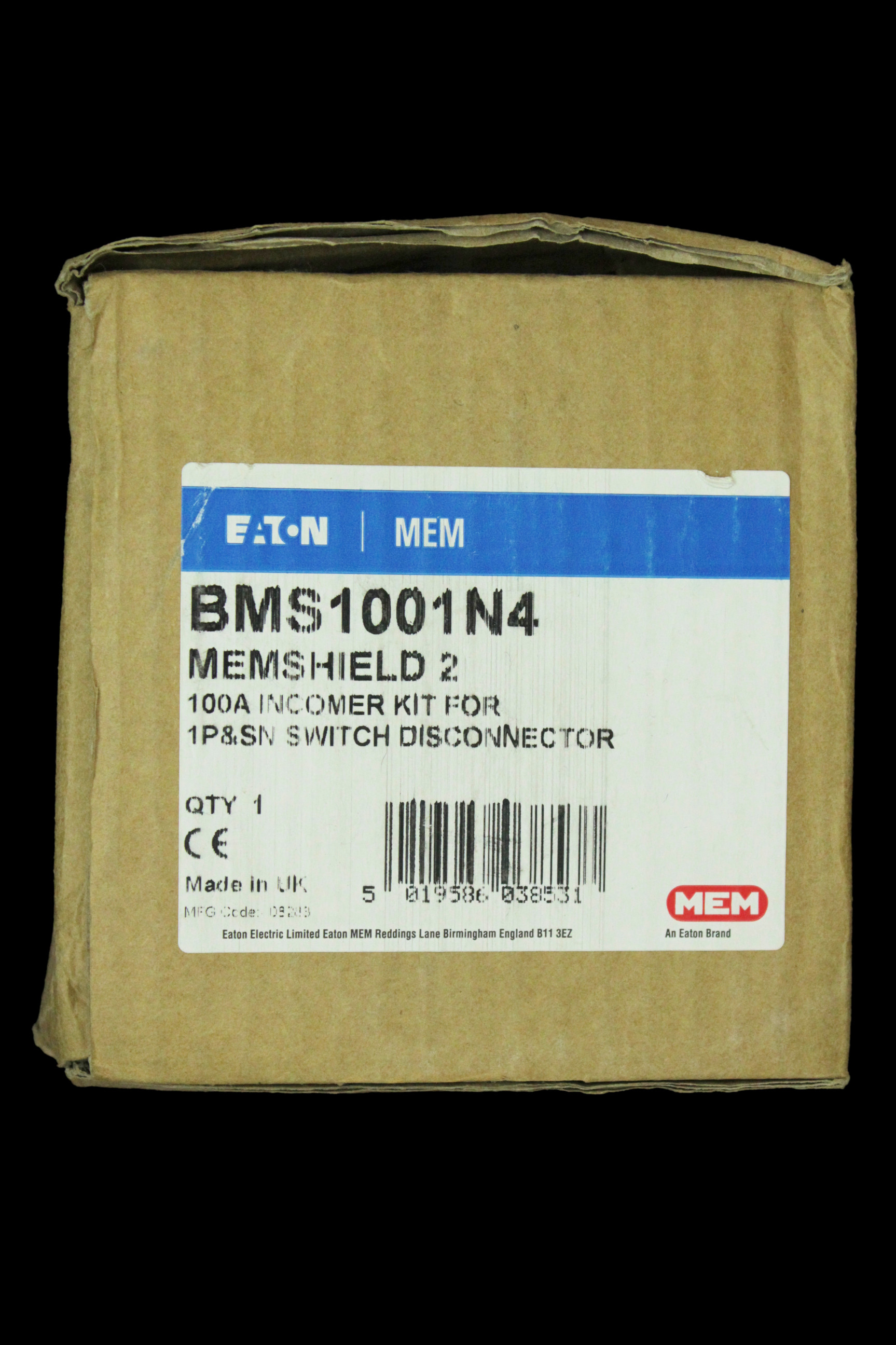 EATON 100 AMP 1P&SN INCOMER KIT SWITCH DISCONNECTOR BMS1001N4