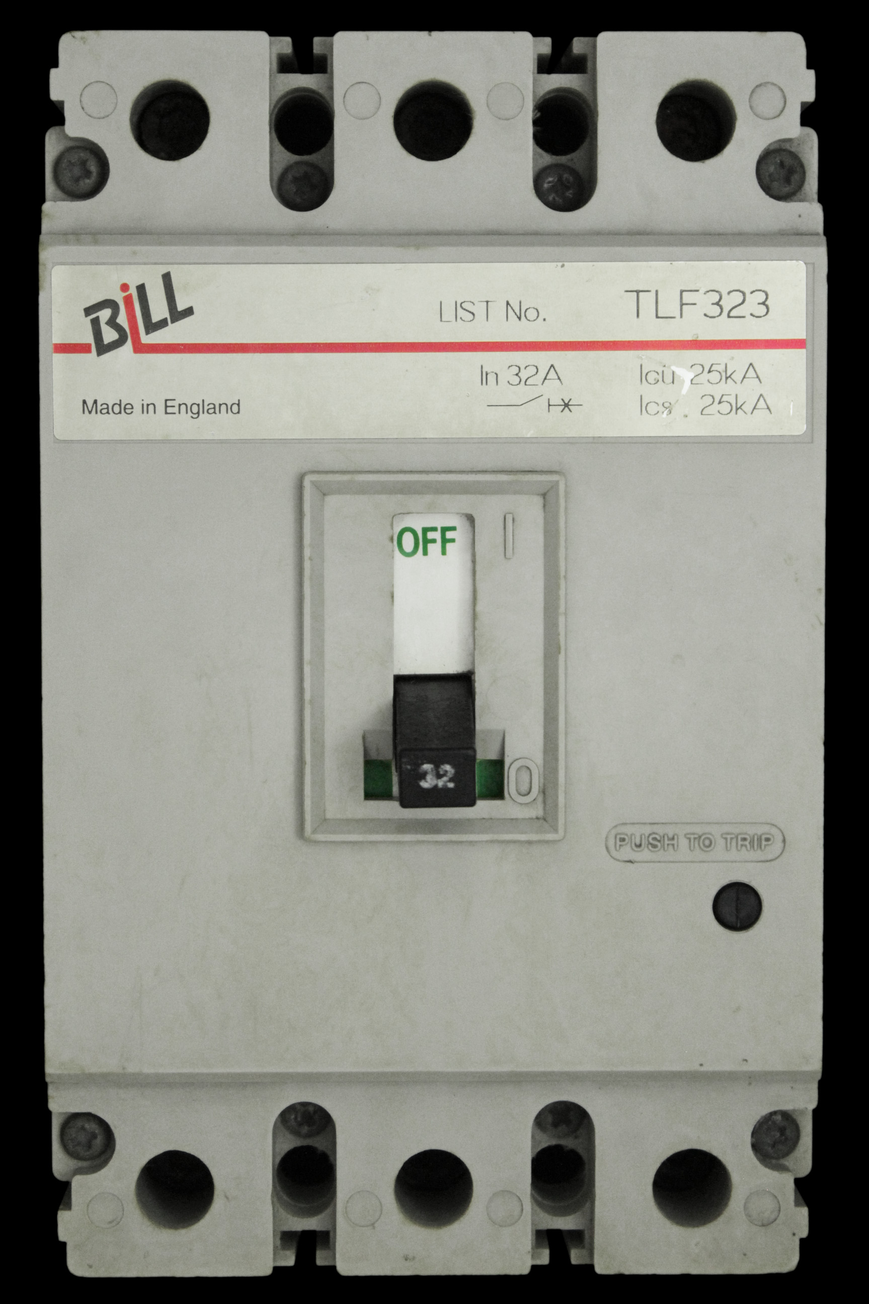 BILL 32 AMP 25kA TRIPLE POLE MCCB TLF323