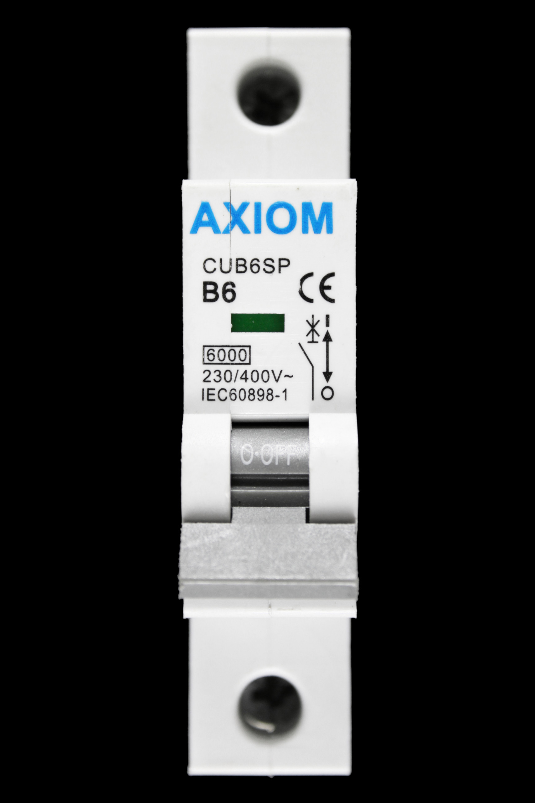 AXIOM 6 AMP CURVE B 6kA MCB CIRCUIT BREAKER CUB6SP