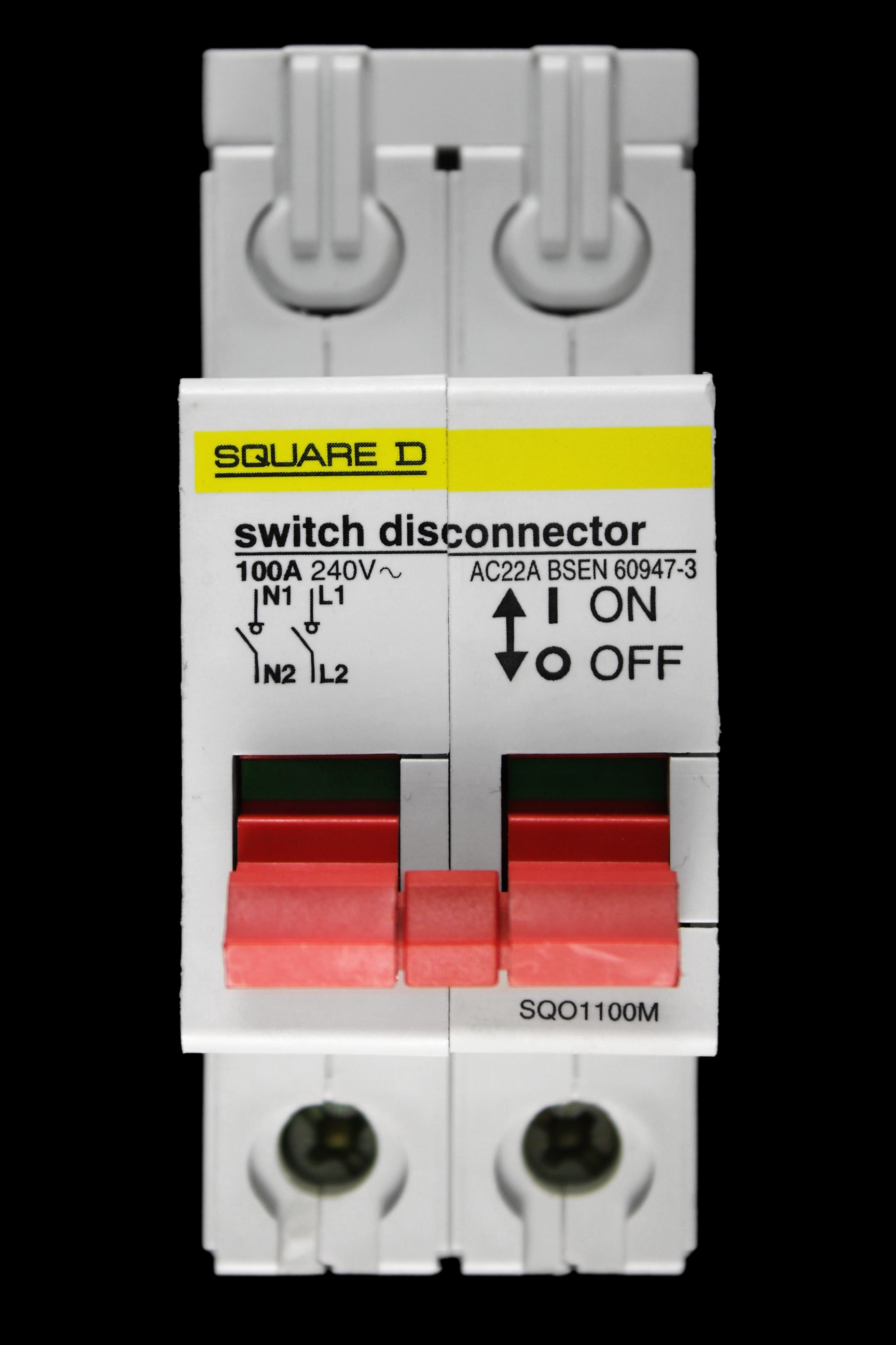 SQUARE D 100 AMP DOUBLE POLE MAIN SWITCH DISCONNECTOR SQO1100M New
