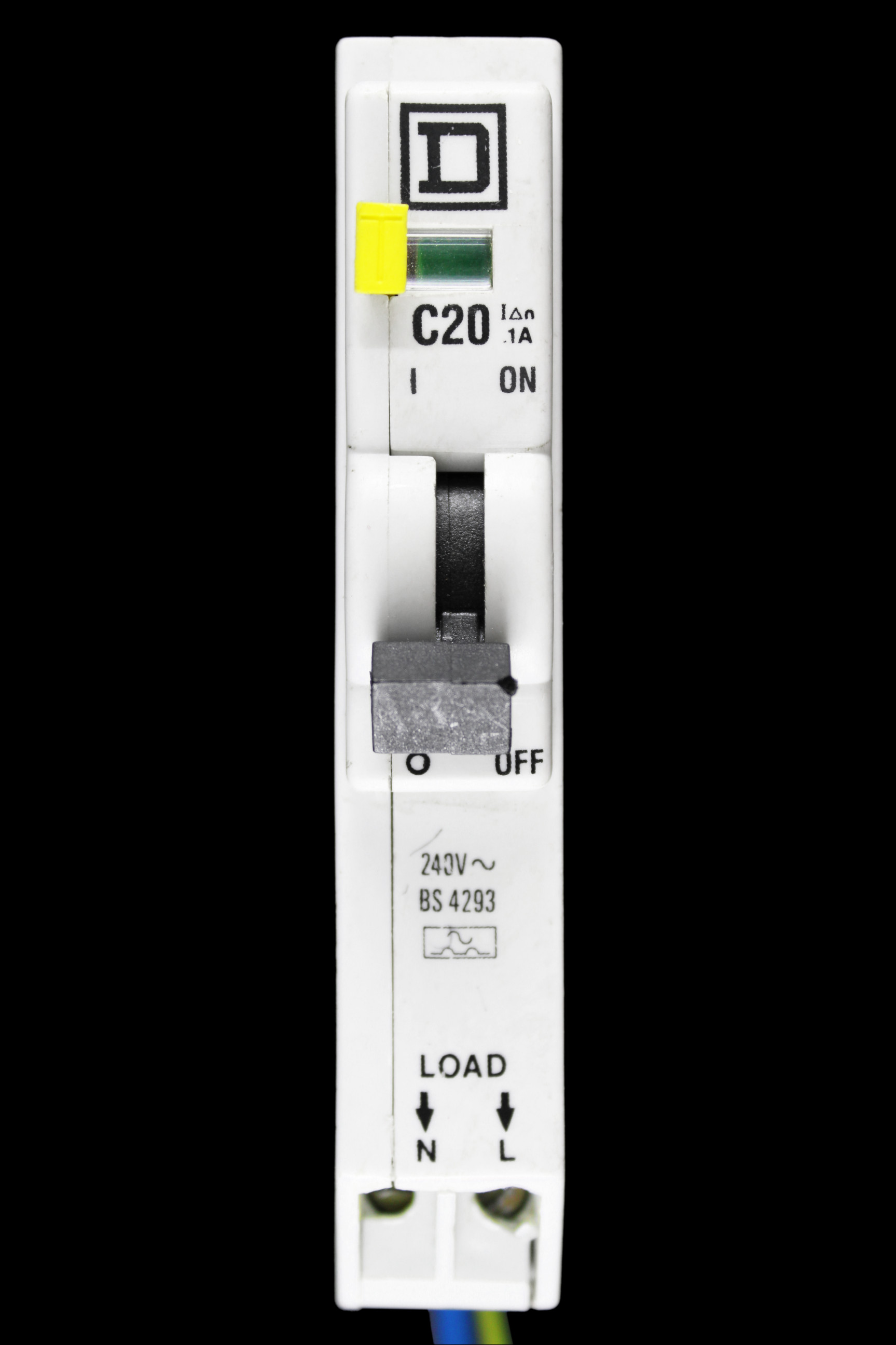 SQUARE D 20 AMP CURVE C 10kA 100mA RCBO TYPE A QOE