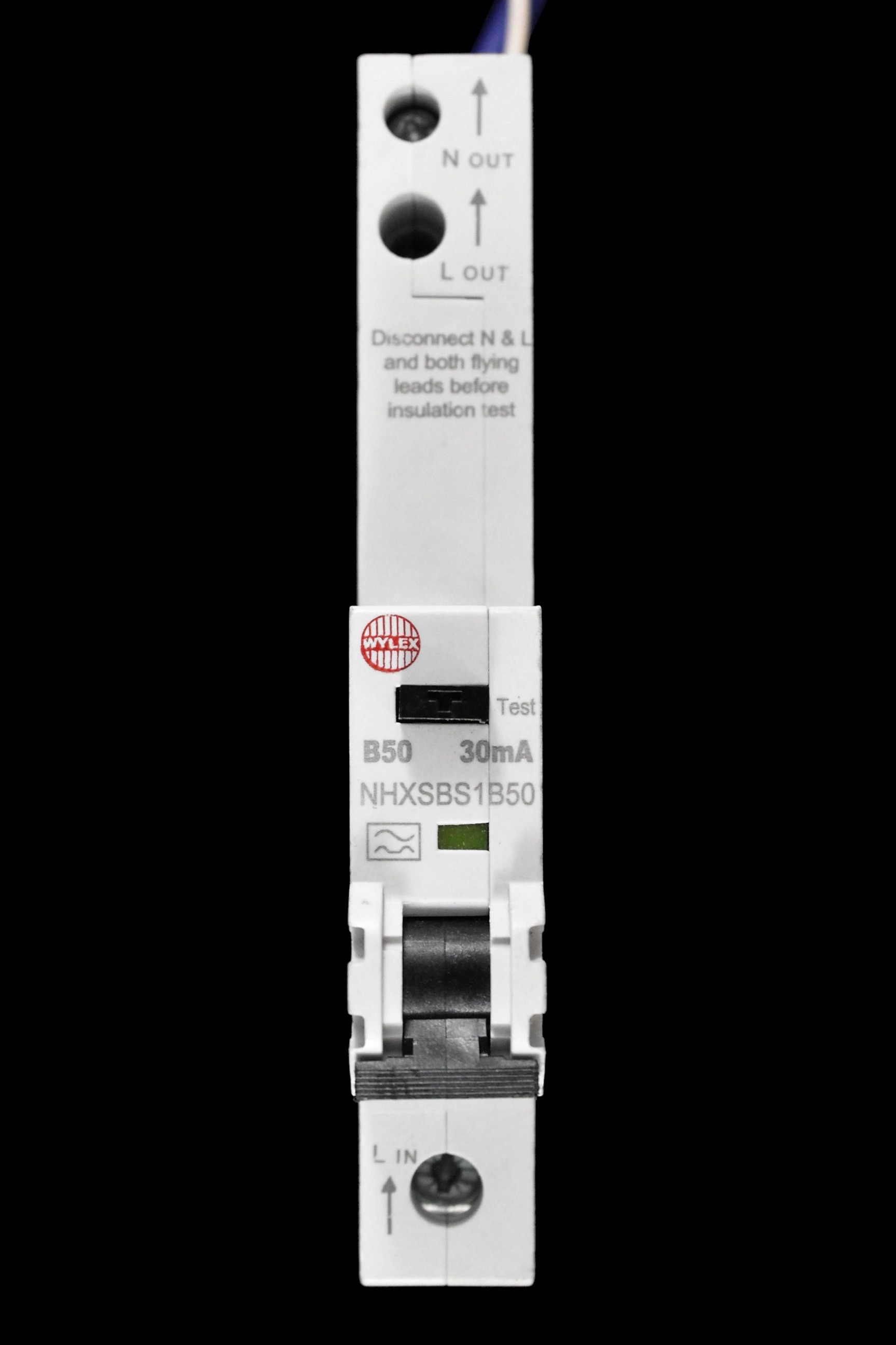 WYLEX 50 AMP CURVE B 6kA 30mA RCBO TYPE A NHXSBS1B50