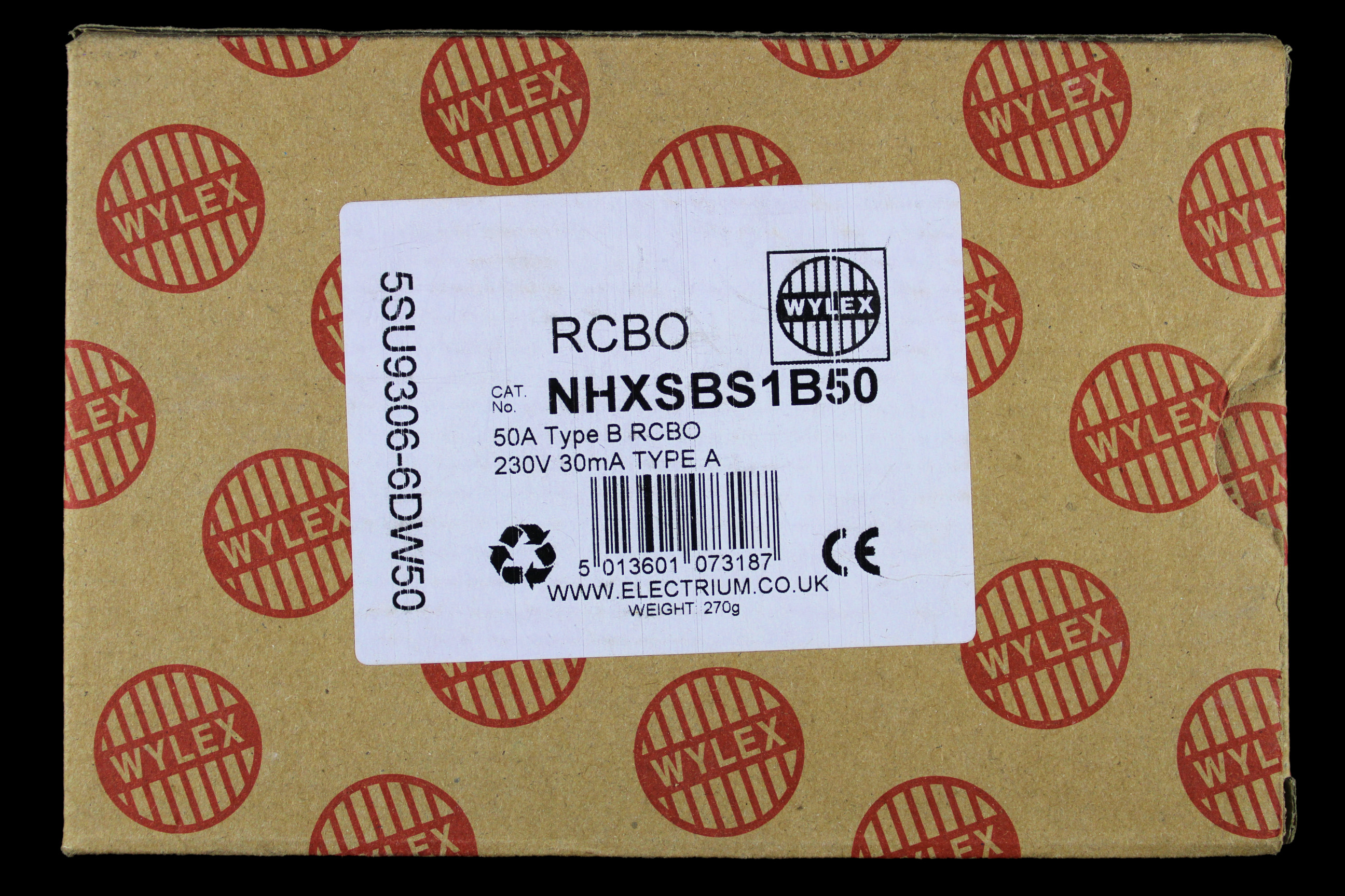 WYLEX 50 AMP CURVE B 6kA 30mA RCBO TYPE A NHXSBS1B50