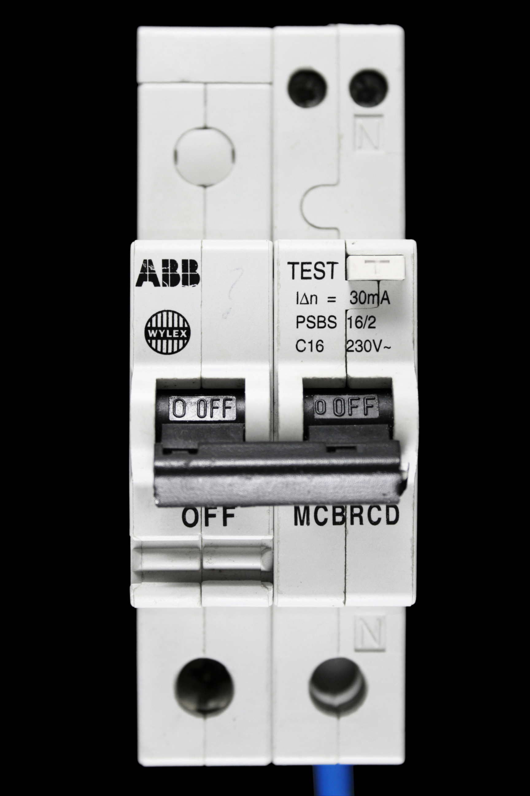 ABB WYLEX 16 AMP CURVE C 10kA 30mA DOUBLE POLE RCBO MCB RCD TYPE AC PSBS 16/2