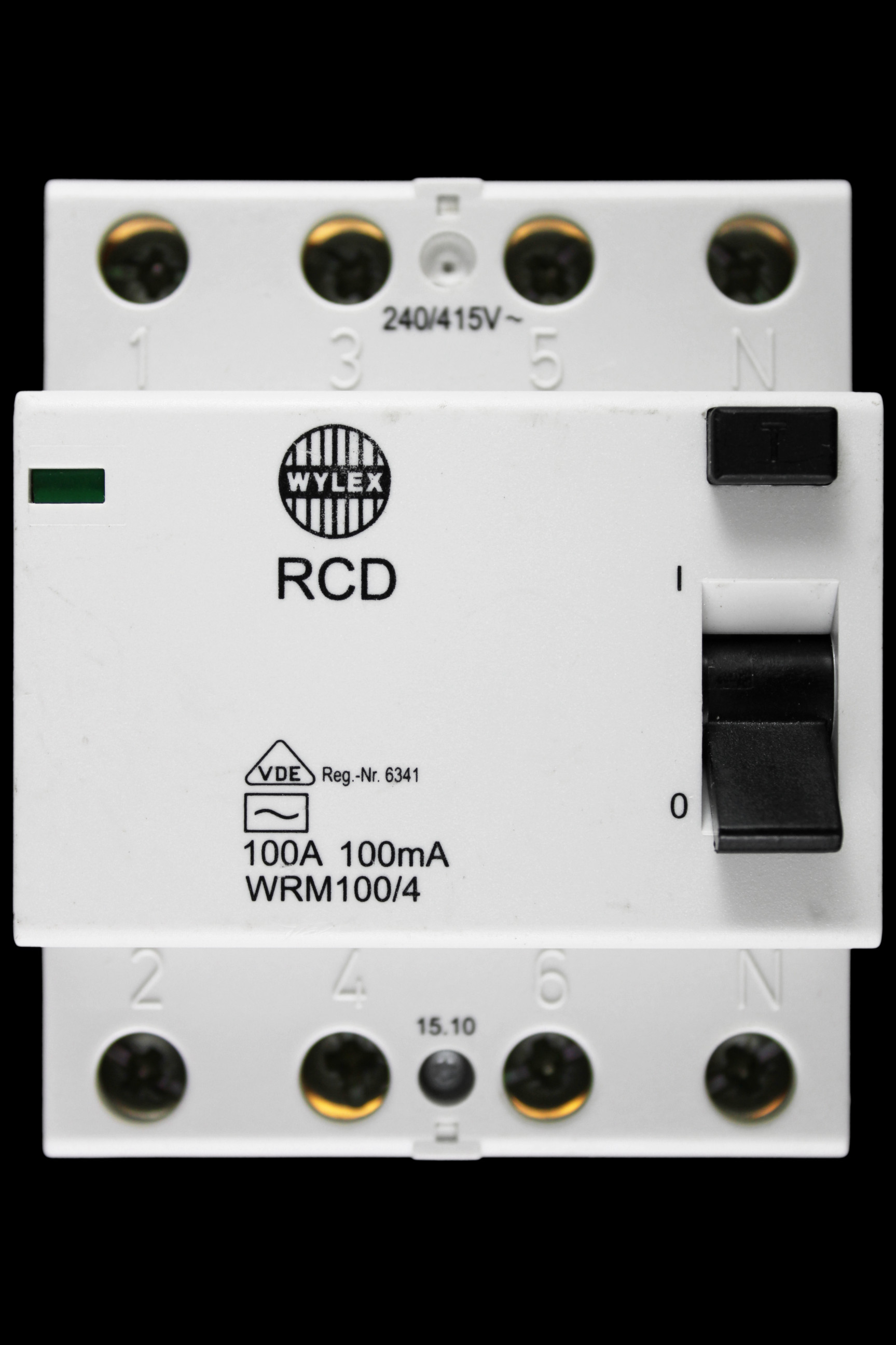 WYLEX 100 AMP 100mA FOUR POLE RCD TYPE AC WRM100/4