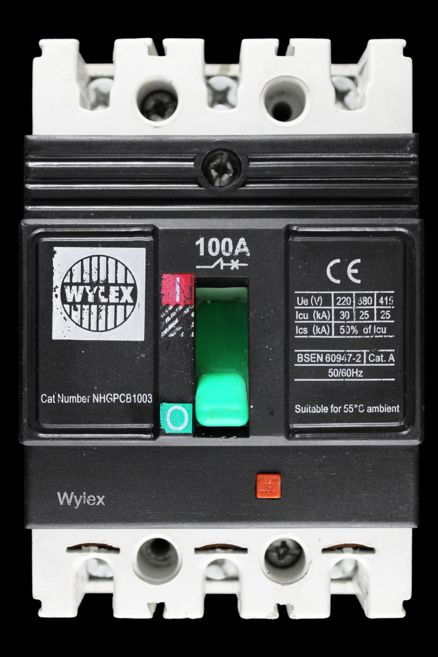 WYLEX 100 AMP 25kA TRIPLE POLE MCCB NHGPCB1003