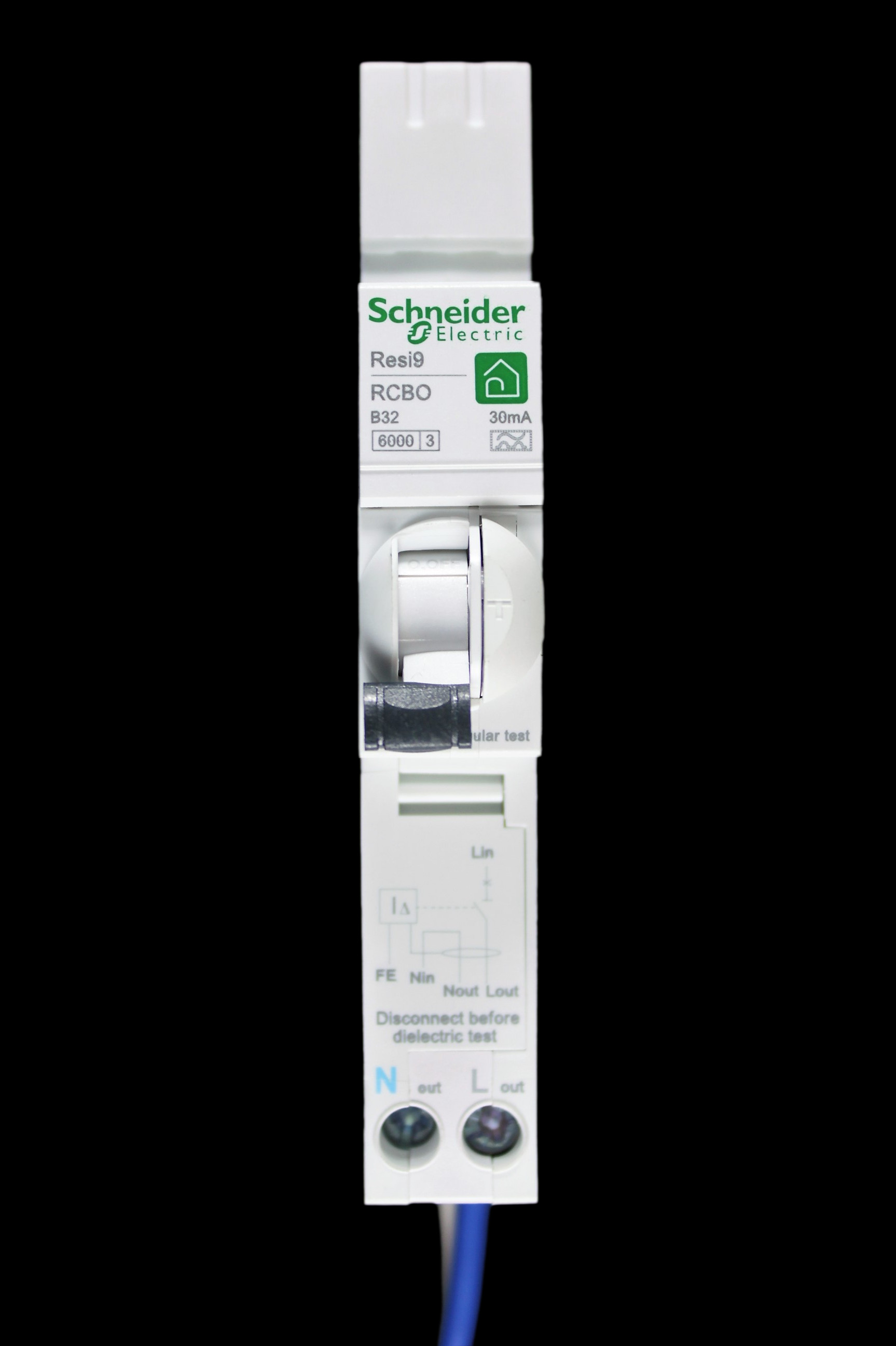 SCHNEIDER 32 AMP CURVE B 6kA 30mA RCBO TYPE A RESI9 R9D87832
