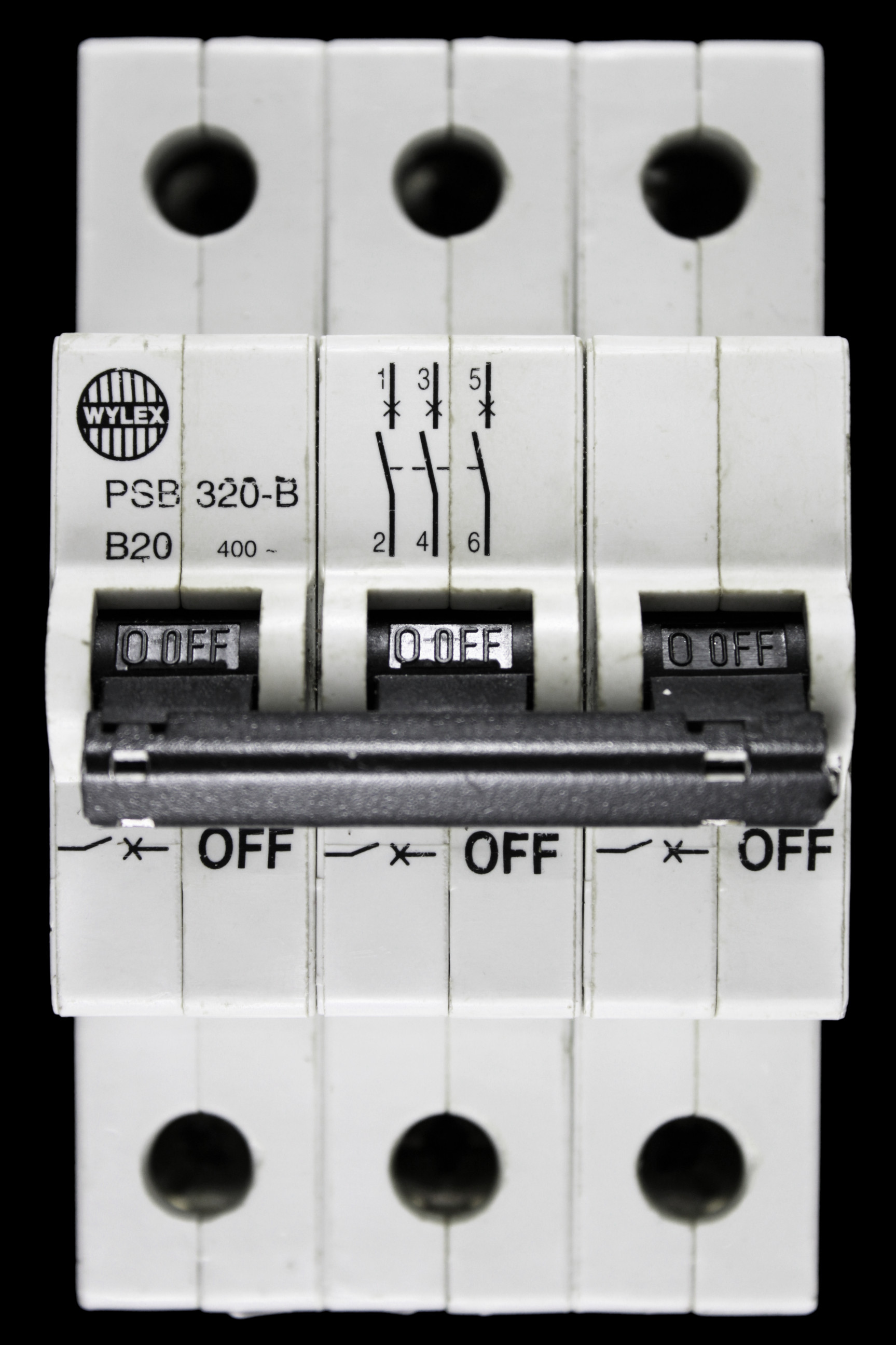 WYLEX 20 AMP CURVE B 10kA TRIPLE POLE MCB CIRCUIT BREAKER PSB320-B STOTZ