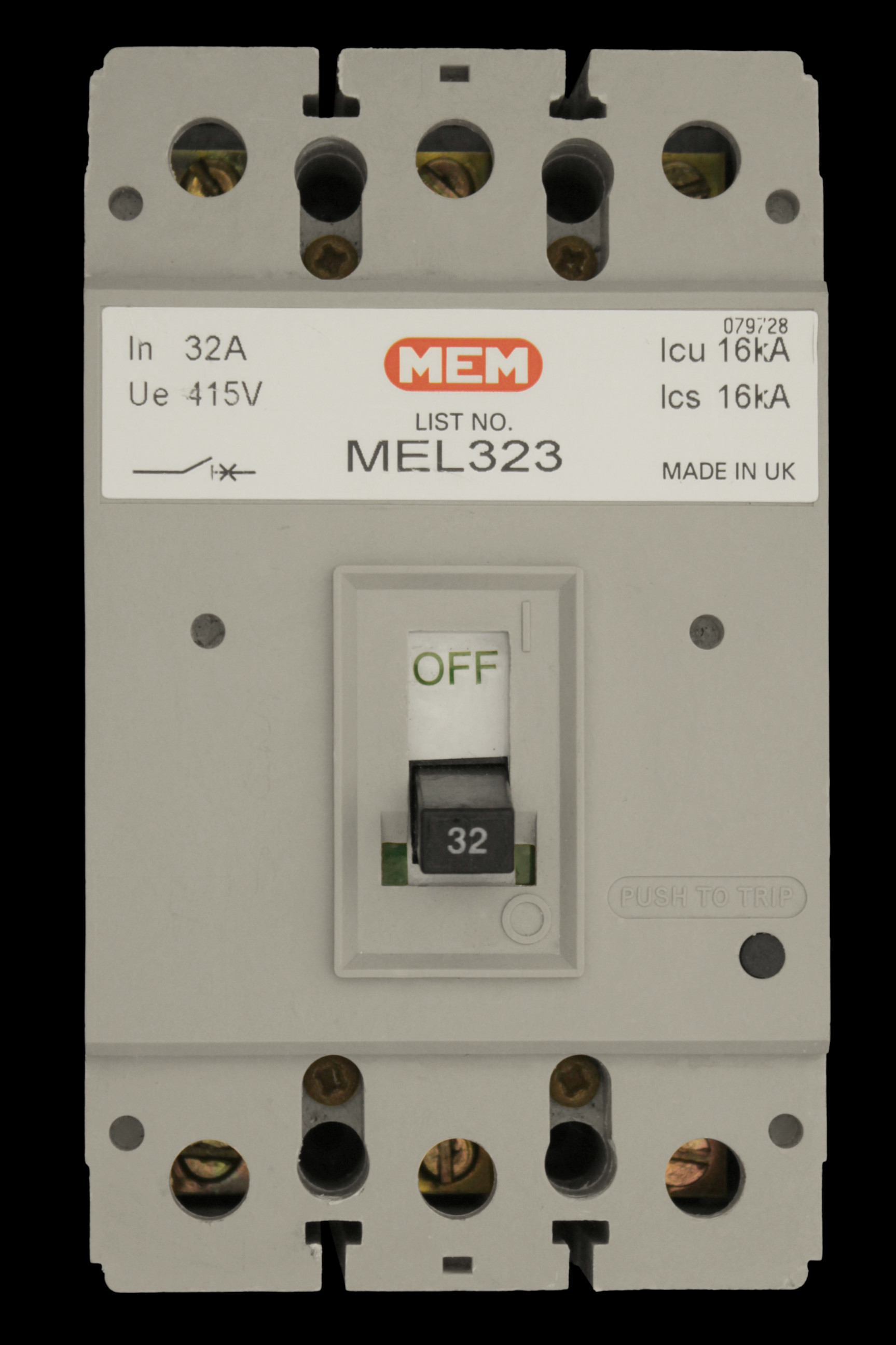 MEM 32 AMP 16kA TRIPLE POLE MCCB MEL323
